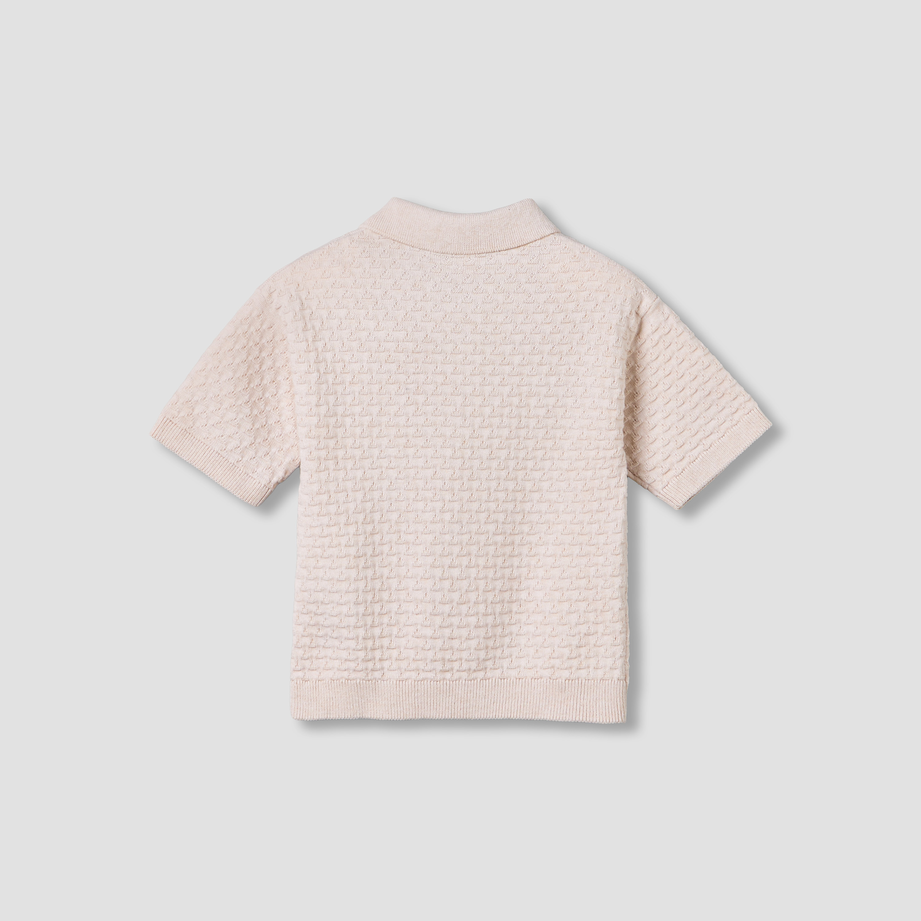 Giggles Polo Neck Short Sleeve T-shirt with Jacquard Texture-baby-boys-clothing-tshirtsandpolos-image-3