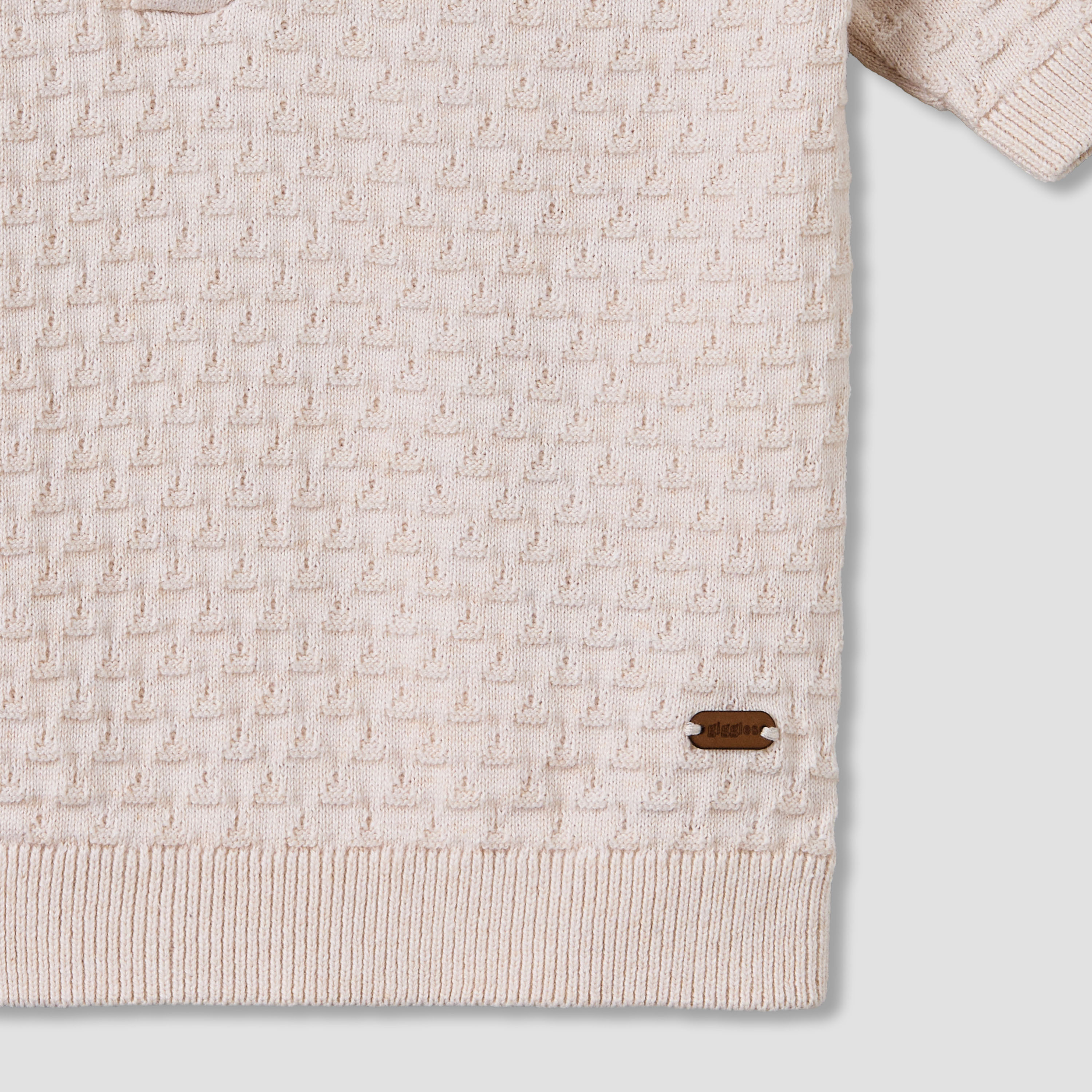 Giggles Polo Neck Short Sleeve T-shirt with Jacquard Texture-baby-boys-clothing-tshirtsandpolos-image-5