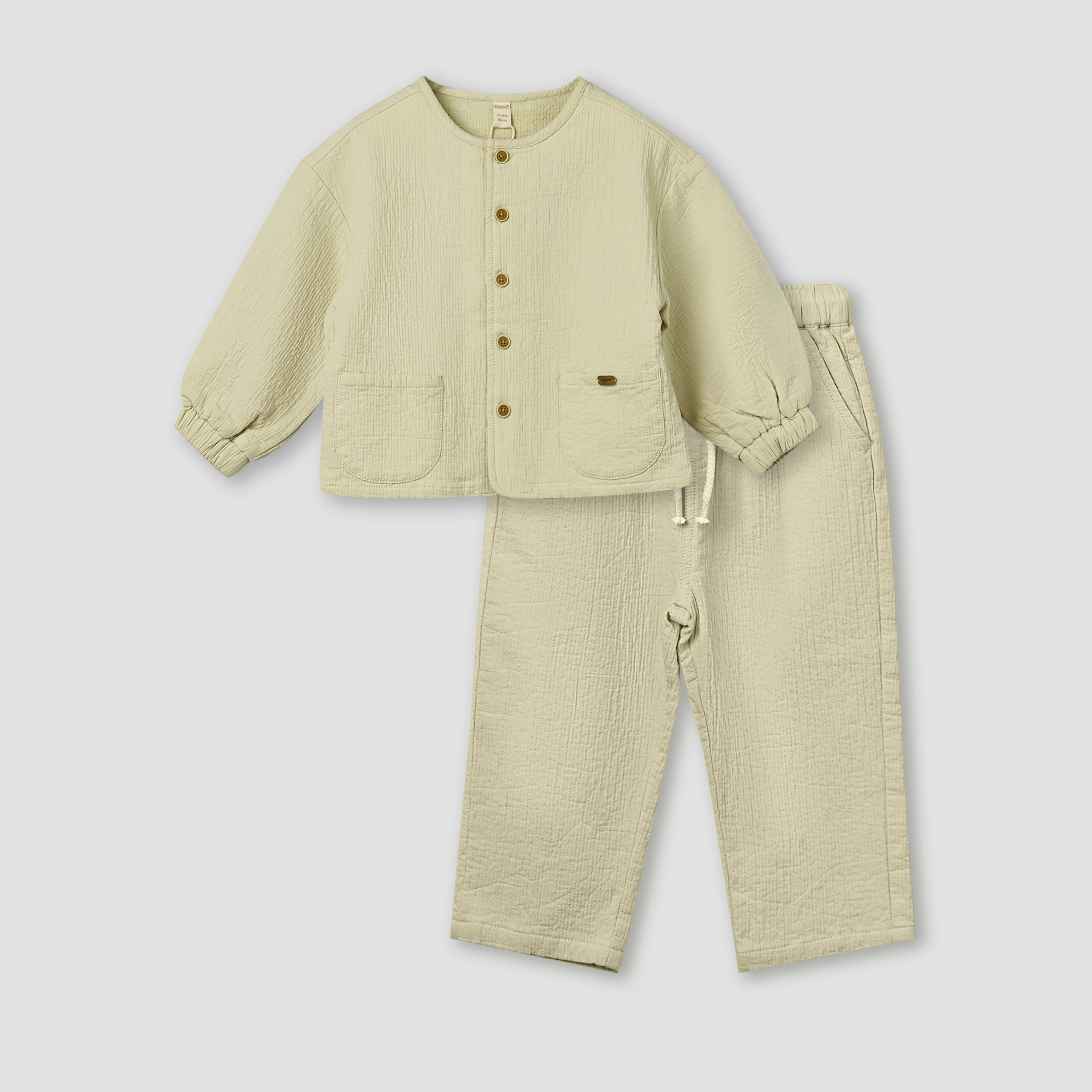 Giggles Crew Neck Long Sleeves Top and Pants Set with Textured Design-baby-boys-clothing-setsandcoords-image-2