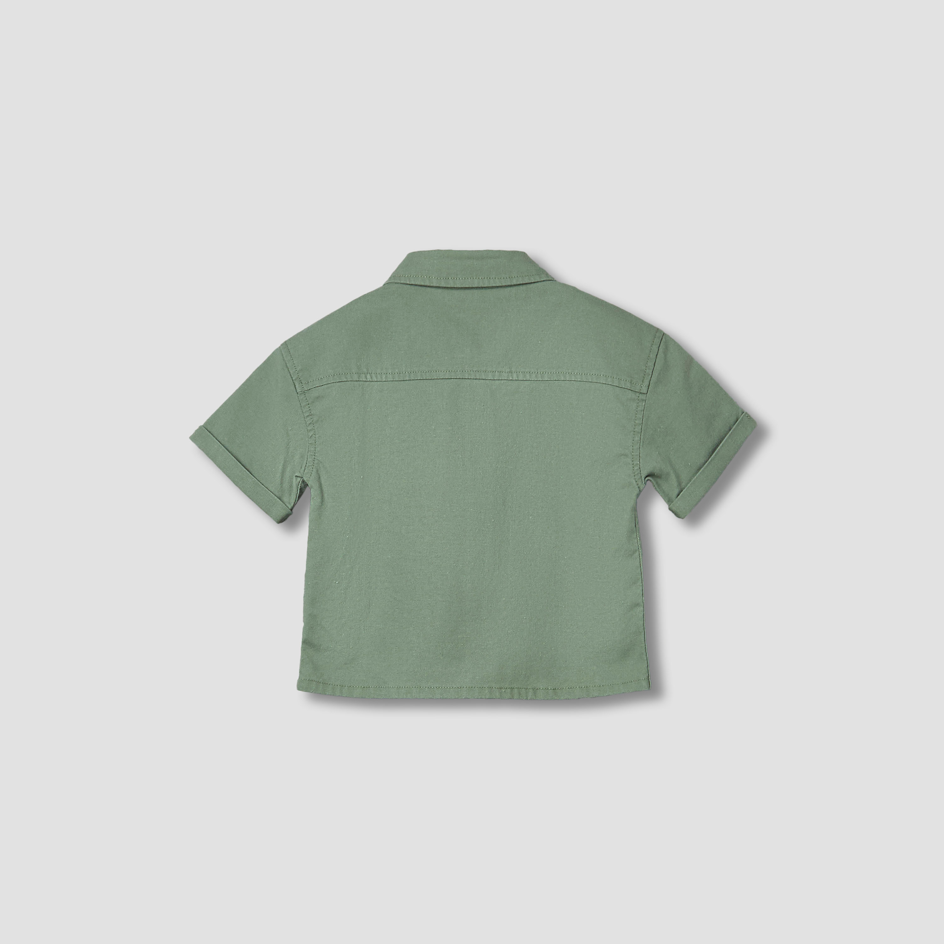 Giggles Collared Short Sleeves Shirt and Shorts Set with Floral Embroidery-baby-boys-clothing-setsandcoords-image-5