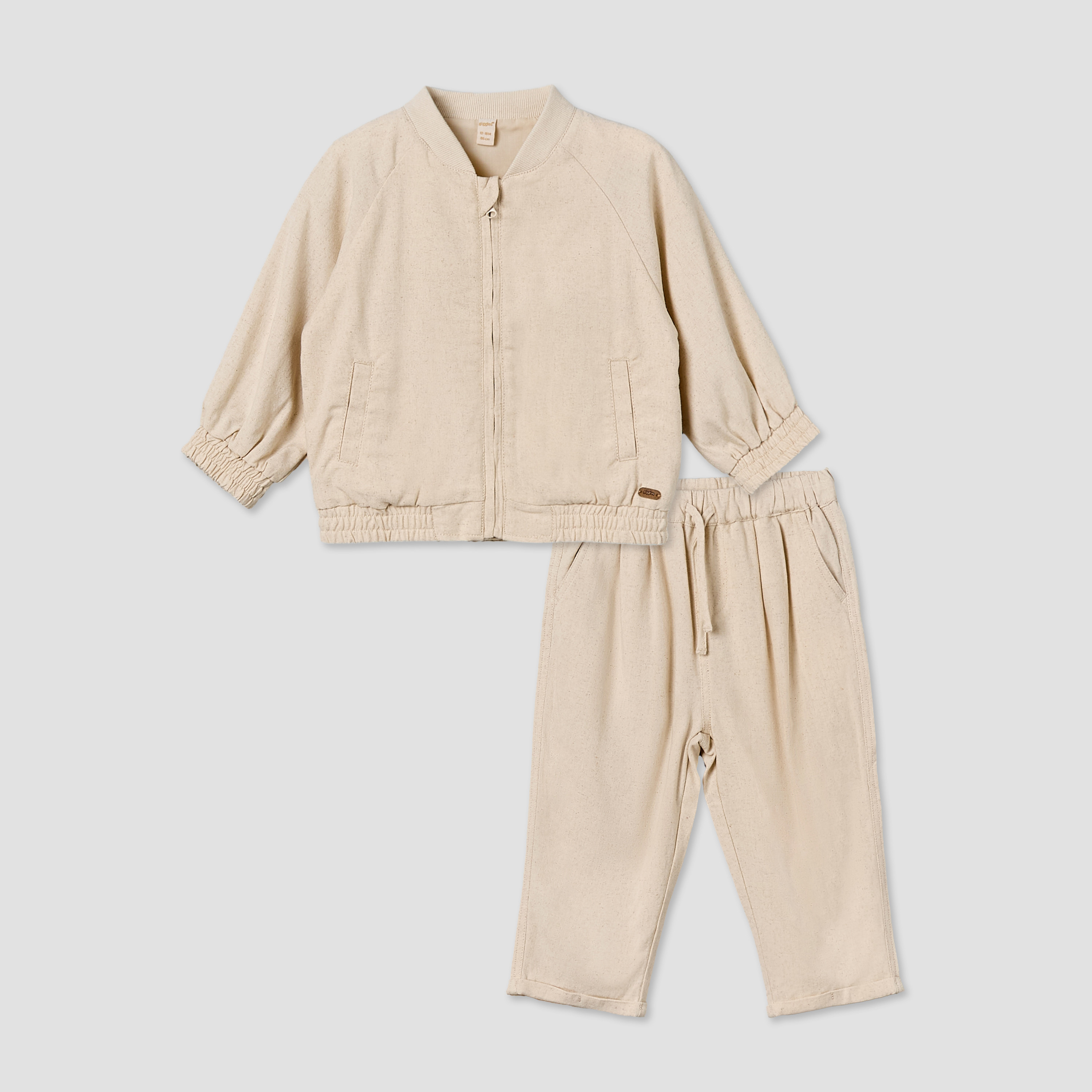 طقم جاكيت بومبر بياقة ماندارين وأكمام طويلة وجيوب مع بنطلون من جيجلز-baby-boys-clothing-winterwear-setsandcoords-image-7