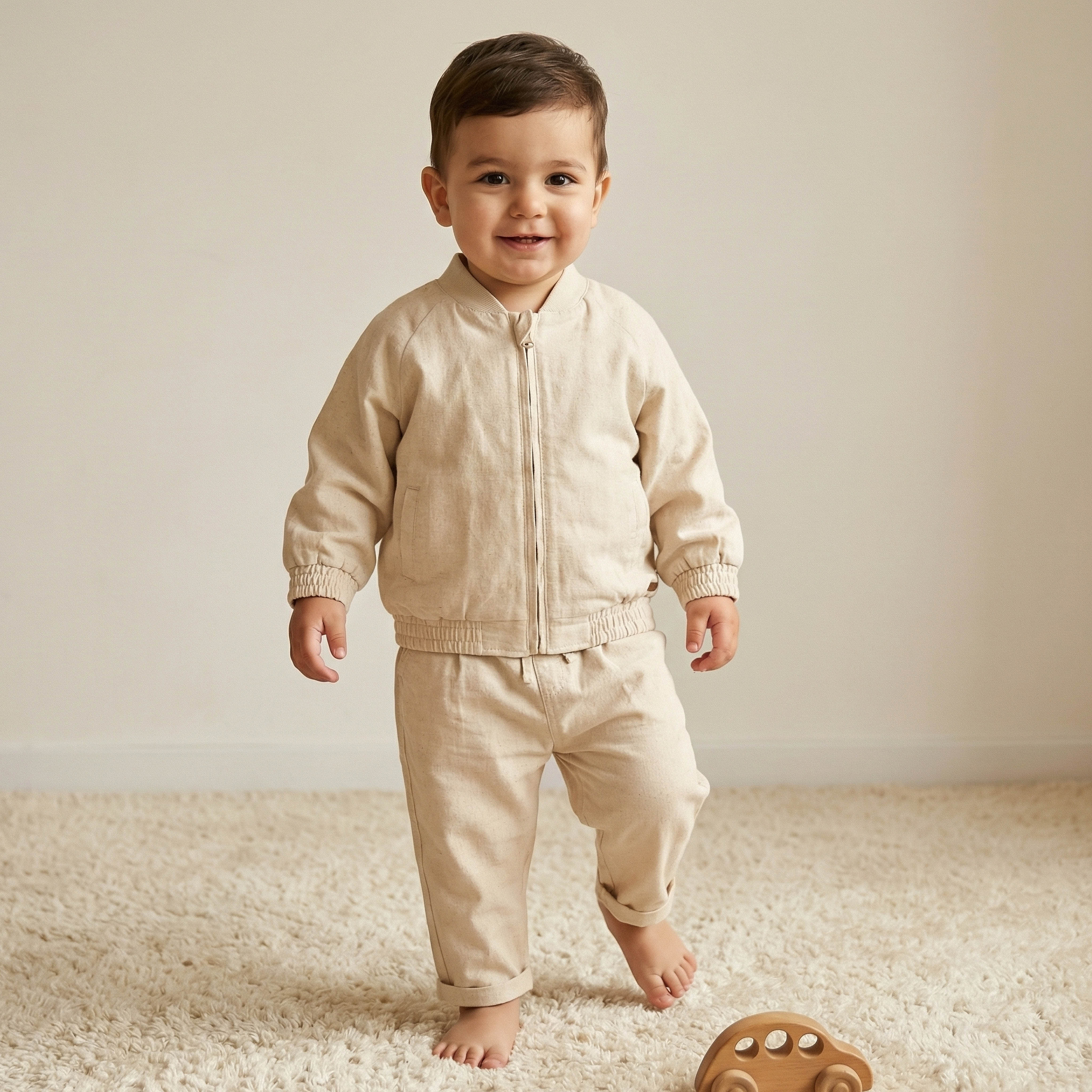 طقم جاكيت بومبر بياقة ماندارين وأكمام طويلة وجيوب مع بنطلون من جيجلز-baby-boys-clothing-winterwear-setsandcoords-image-8