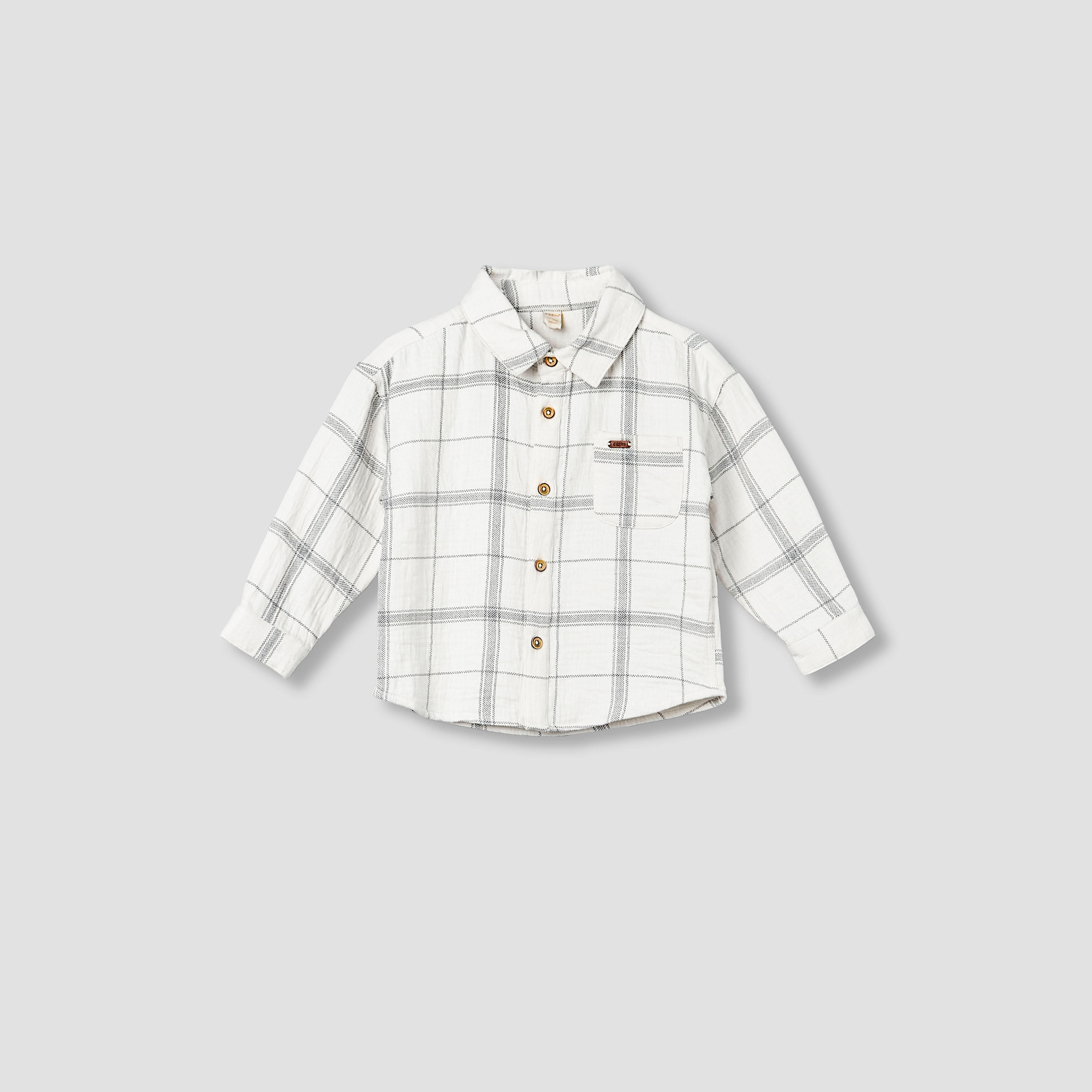 طقم بنطلون وقميص بياقة وأكمام طويلة وتصميم كاروهات من جيجلز-baby-boys-clothing-setsandcoords-image-2