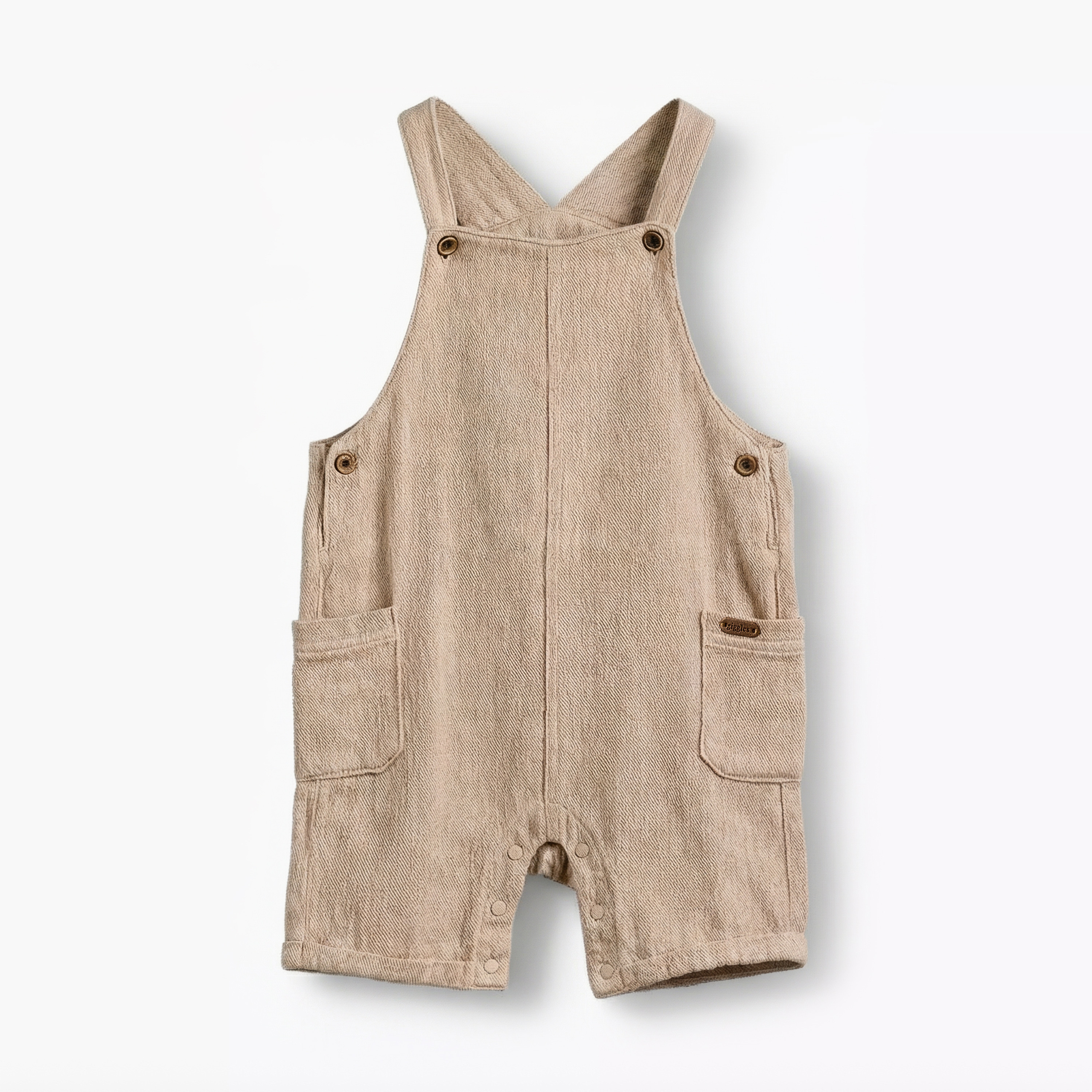 Giggles Crew Neck Short Sleeves T-shirt and Dungaree Set wth Textured Design-baby-boys-clothing-setsandcoords-image-2