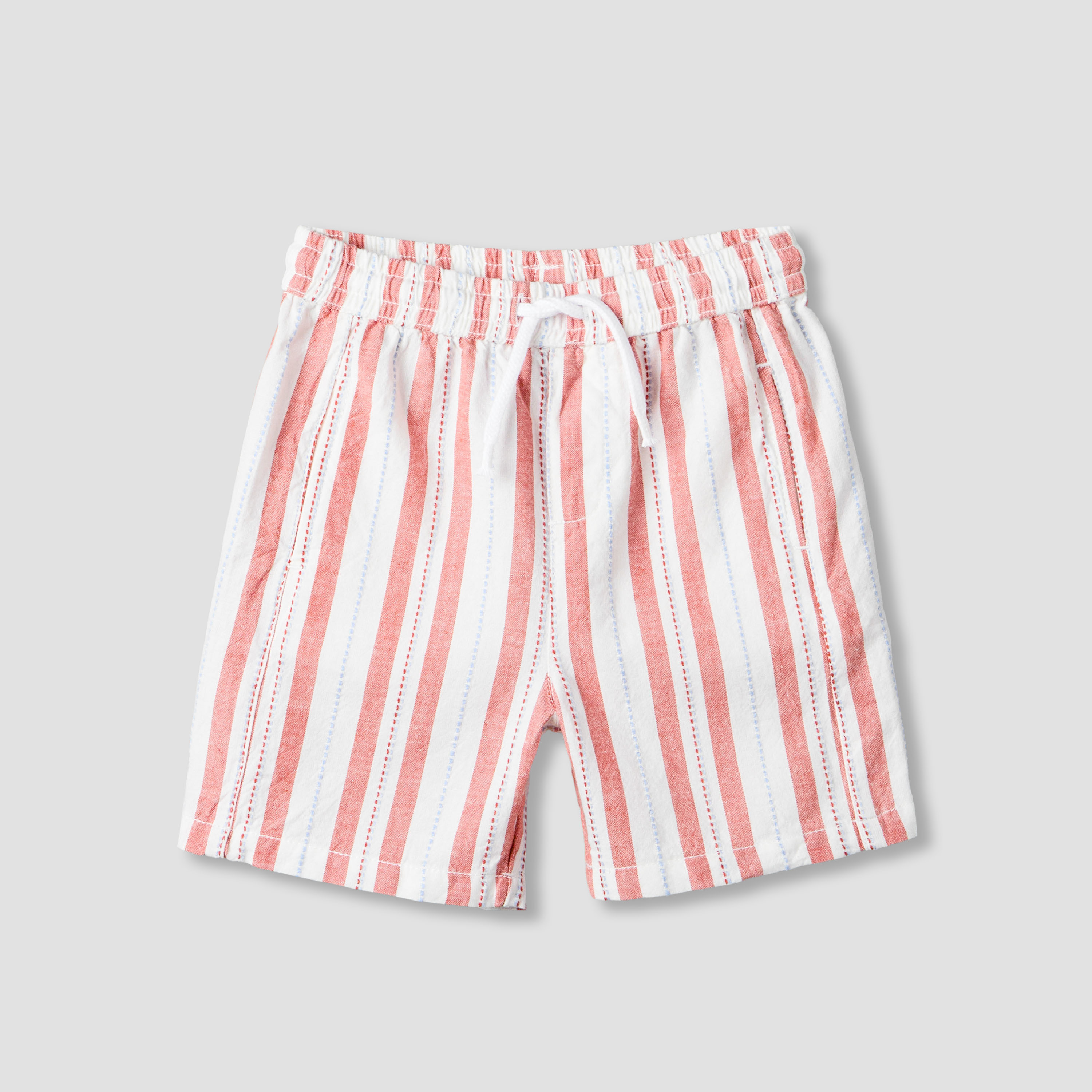 Giggles Collared Short Sleeve Shirt and Shorts Set with Stripes-baby-boys-clothing-setsandcoords-image-4