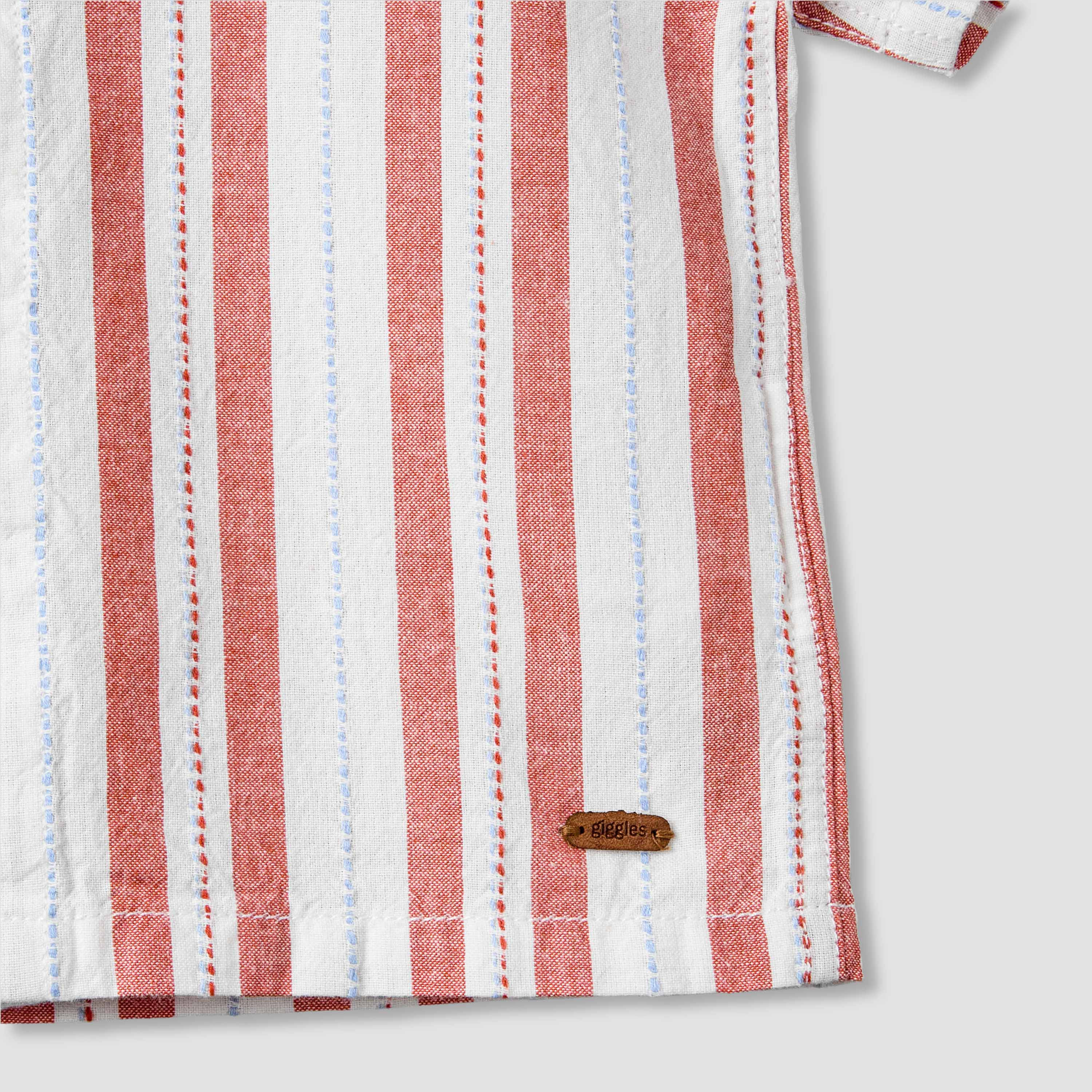 Giggles Collared Short Sleeve Shirt and Shorts Set with Stripes-baby-boys-clothing-setsandcoords-image-6