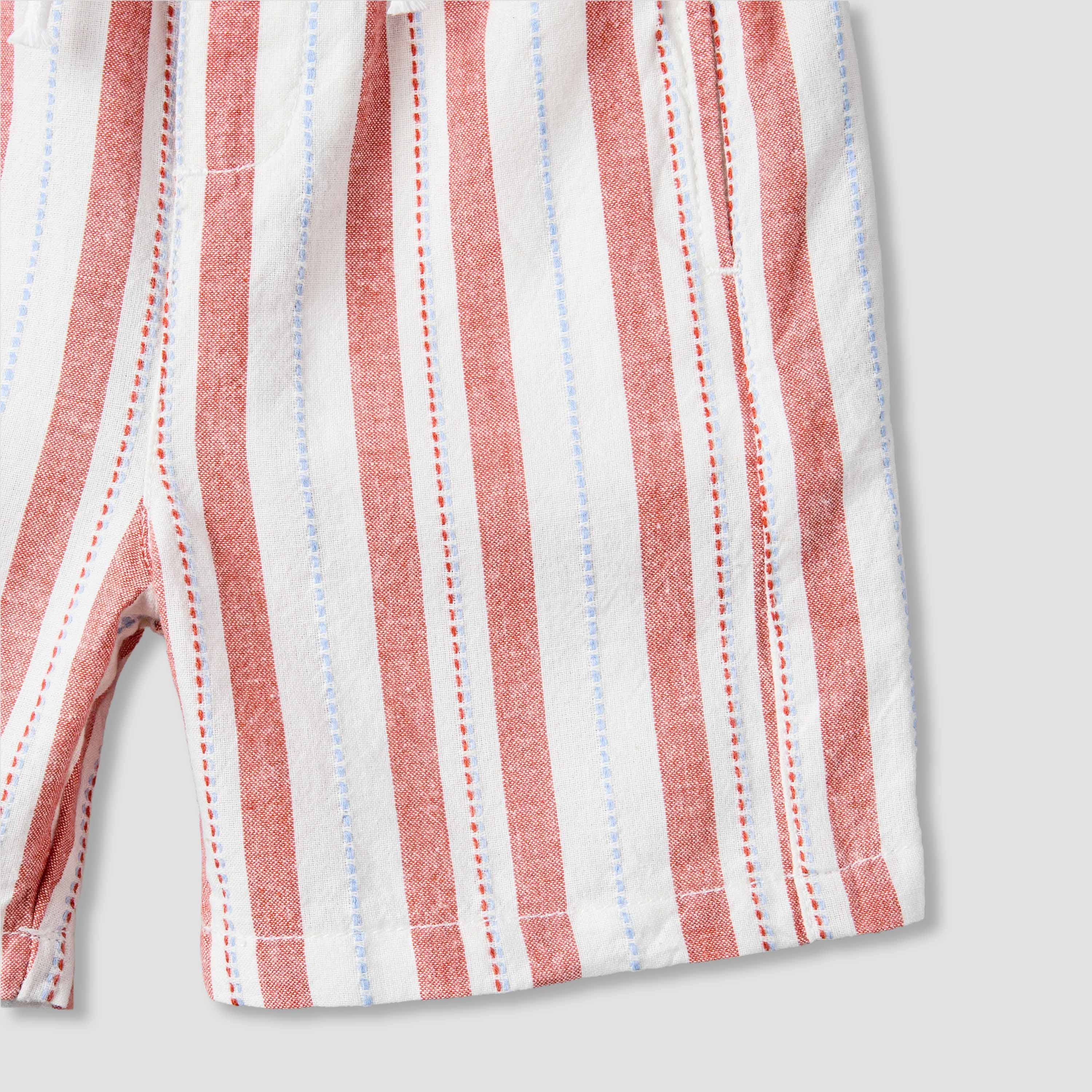 Giggles Collared Short Sleeve Shirt and Shorts Set with Stripes-baby-boys-clothing-setsandcoords-image-8