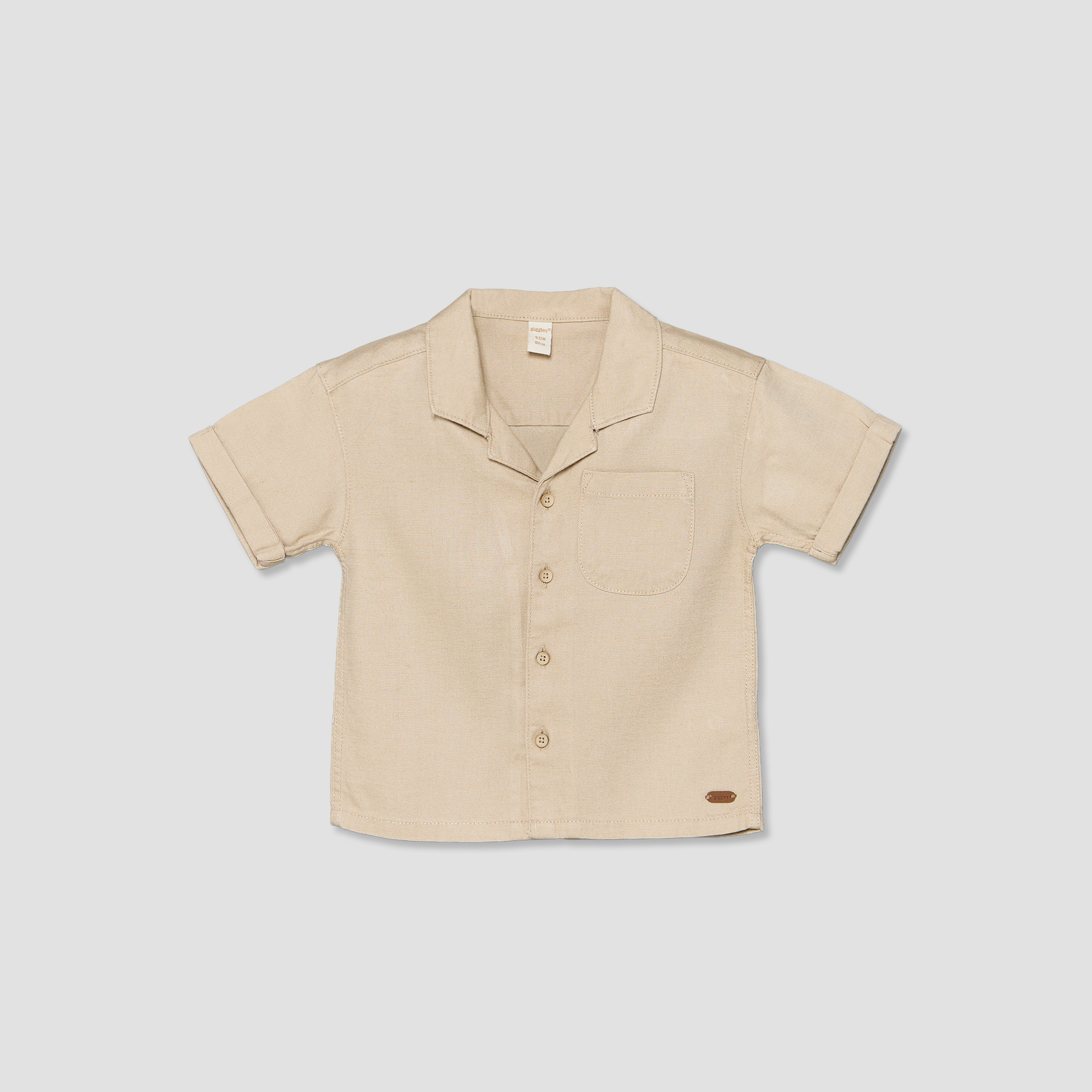Giggles Collared Short Sleeves Shirt and Shorts Set with Chest Pocket-baby-boys-clothing-setsandcoords-image-2
