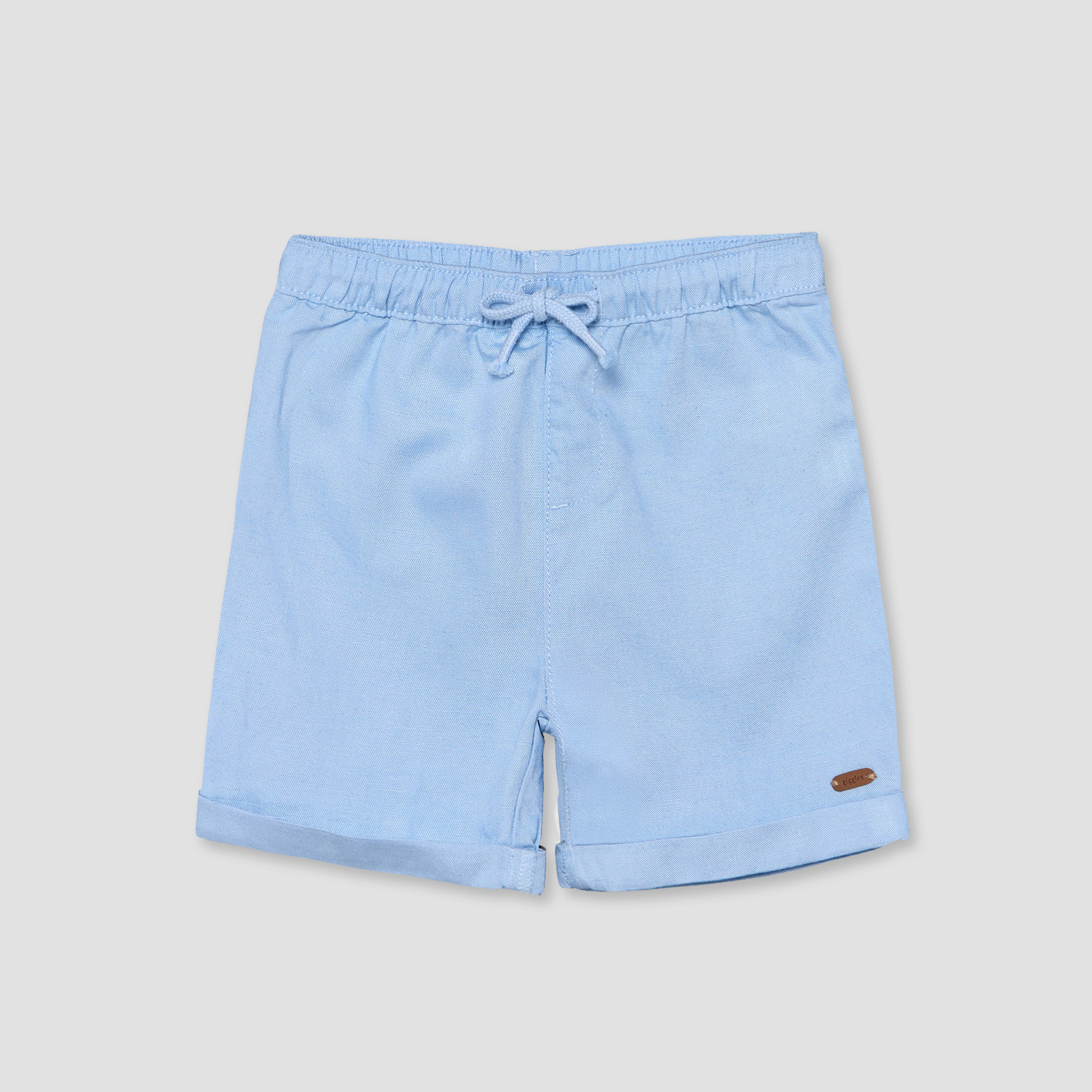 طقم شورت وقميص بأكمام قصيرة بتصميم سادة وياقة كامب من جيجلز-baby-boys-clothing-setsandcoords-image-4