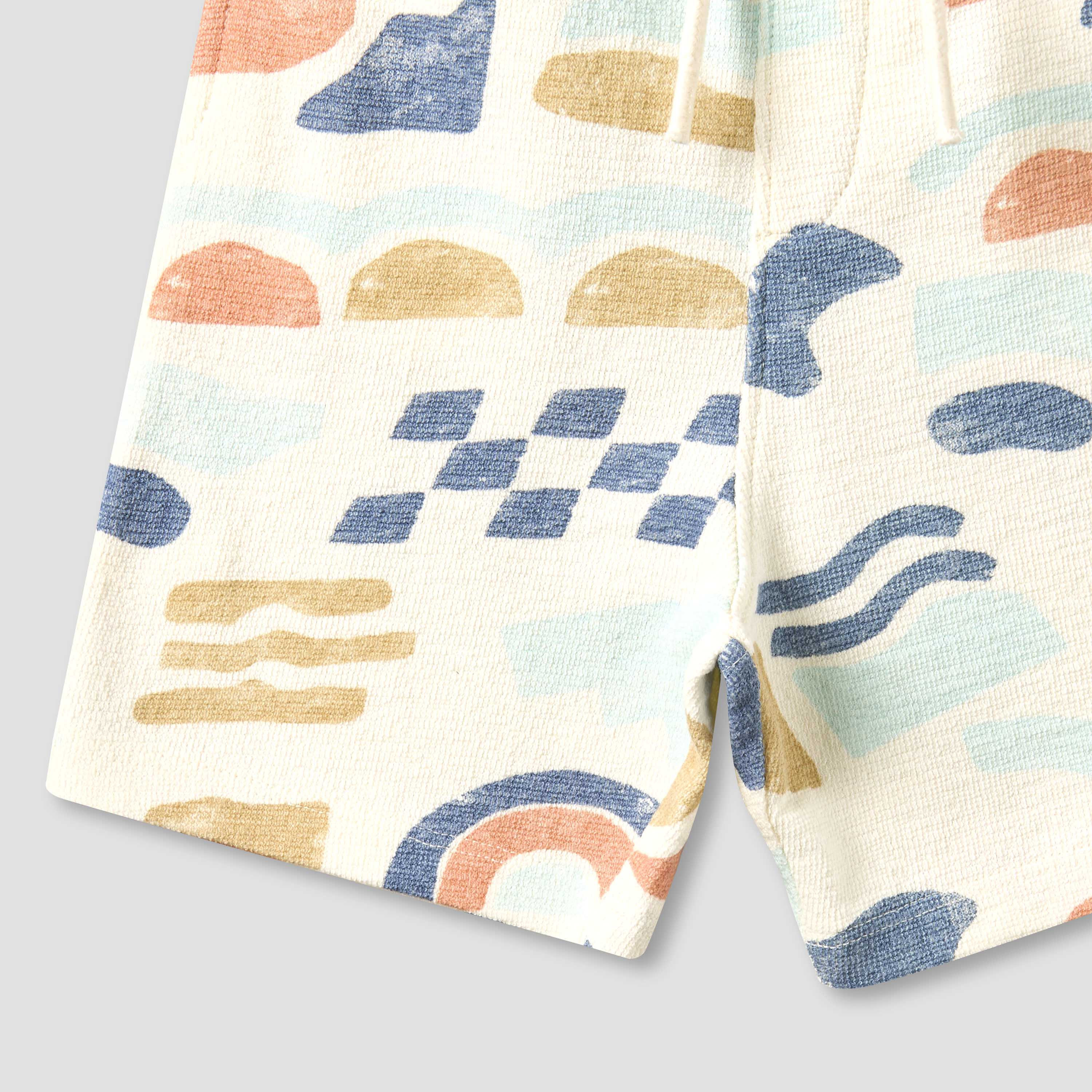 Giggles Collared Short Sleeves Shirt and Shorts Set with Abstract Print-baby-boys-clothing-setsandcoords-image-10
