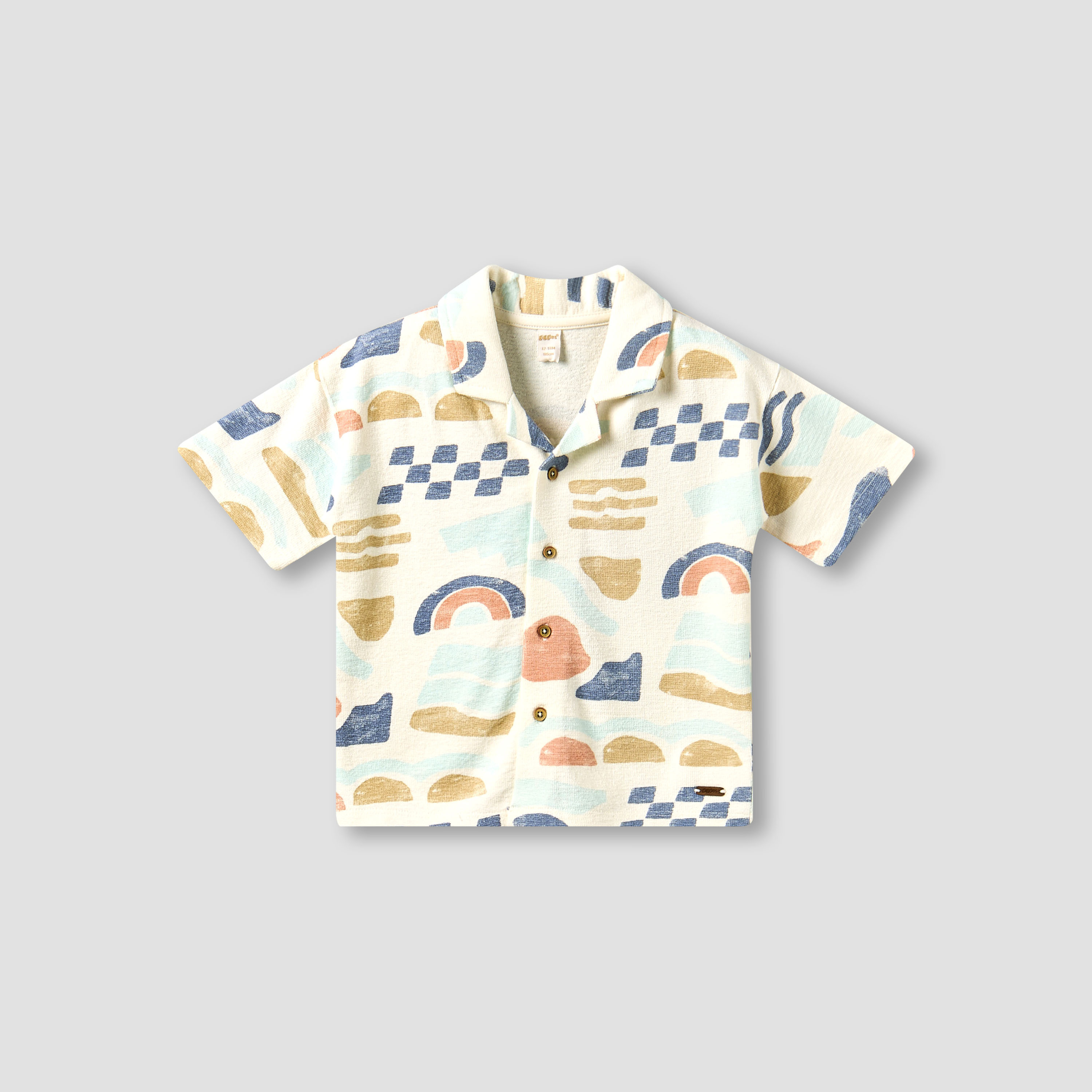 Giggles Collared Short Sleeves Shirt and Shorts Set with Abstract Print-baby-boys-clothing-setsandcoords-image-3