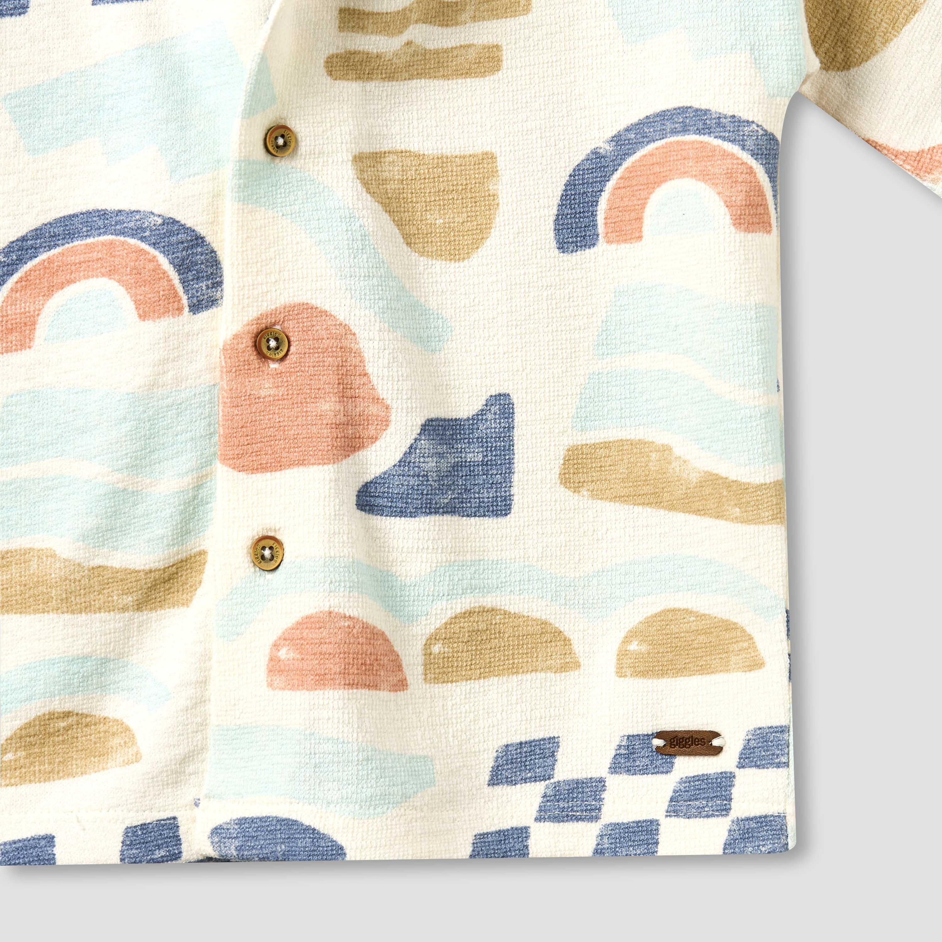 Giggles Collared Short Sleeves Shirt and Shorts Set with Abstract Print-baby-boys-clothing-setsandcoords-image-8