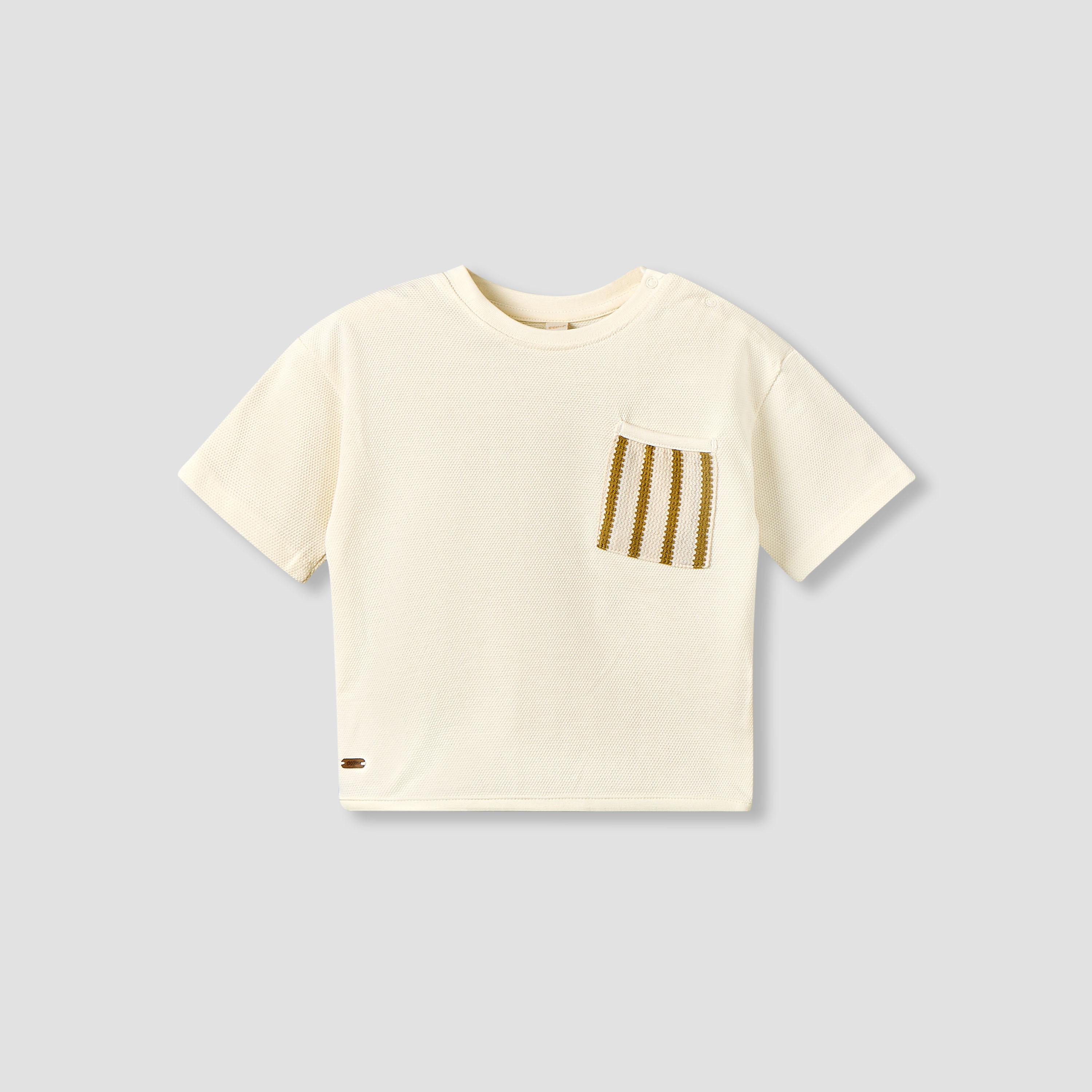 Giggles Crew Neck Short Sleeve T-shirt and Shorts Set with Button Closure-baby-boys-clothing-setsandcoords-image-2