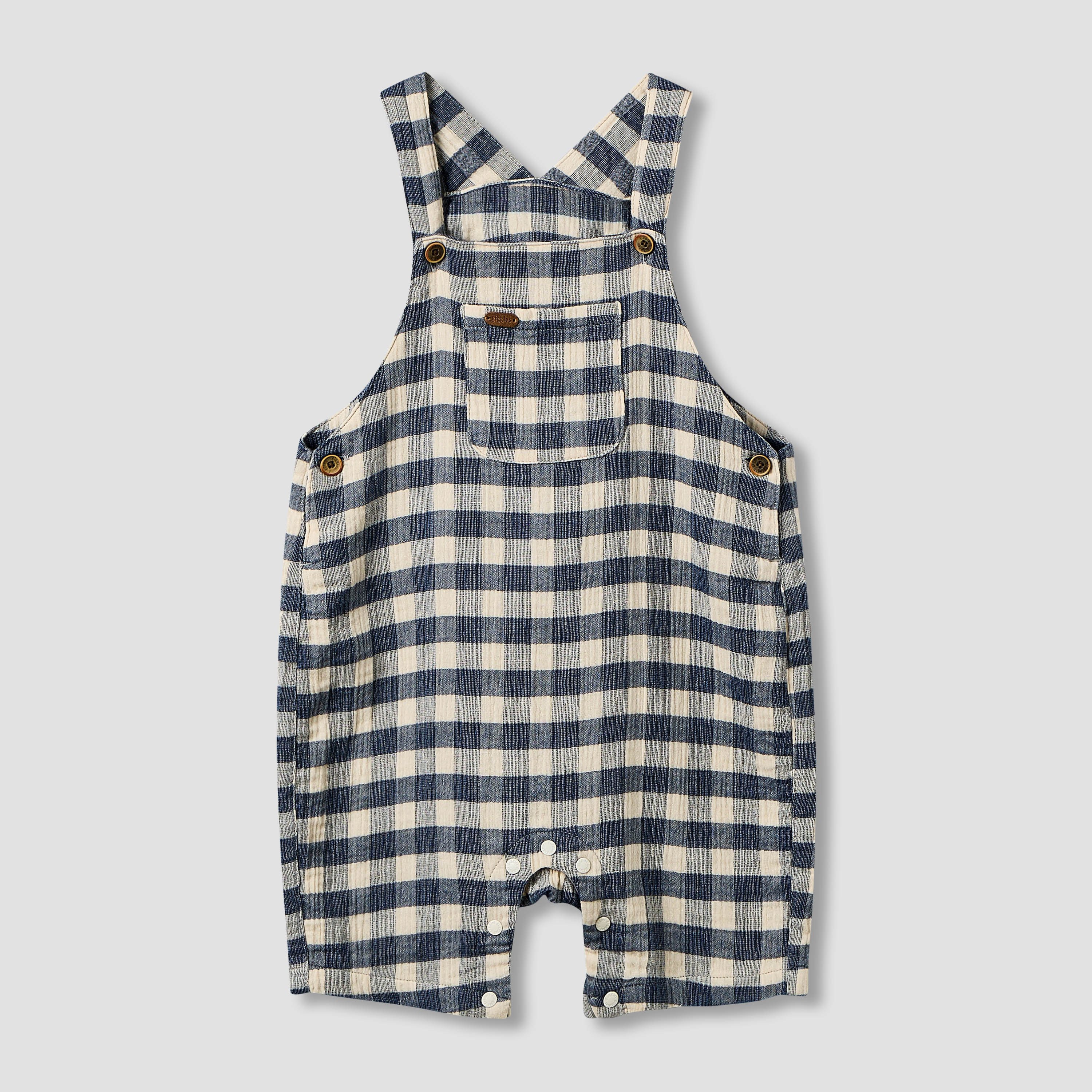 Giggles Collared Short Sleeve Top and Dungaree Set with Button Closure-baby-boys-clothing-setsandcoords-image-5