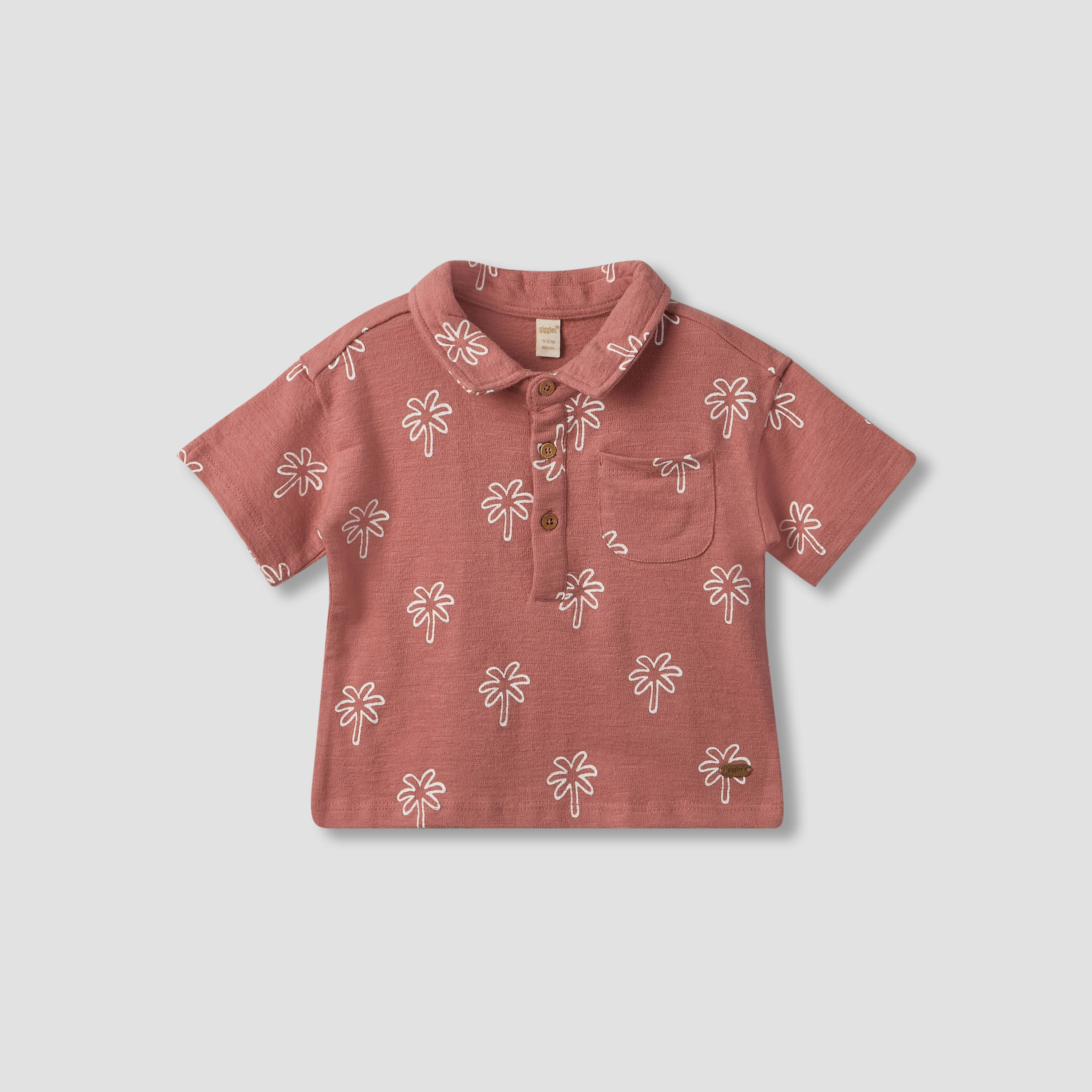 Giggles Collared Short Sleeves Polo T-shirt and Shorts Set with Palm Tree Print-baby-boys-clothing-setsandcoords-image-3