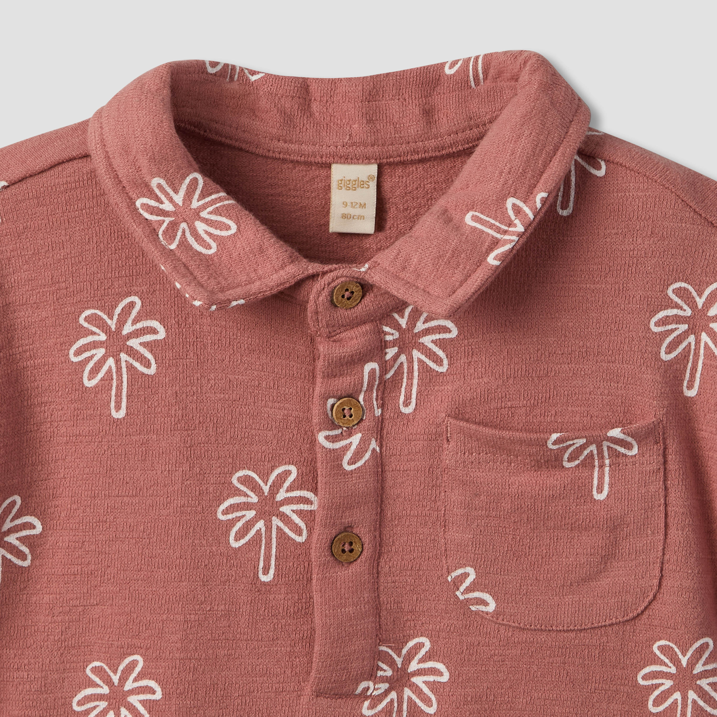 Giggles Collared Short Sleeves Polo T-shirt and Shorts Set with Palm Tree Print-baby-boys-clothing-setsandcoords-image-7