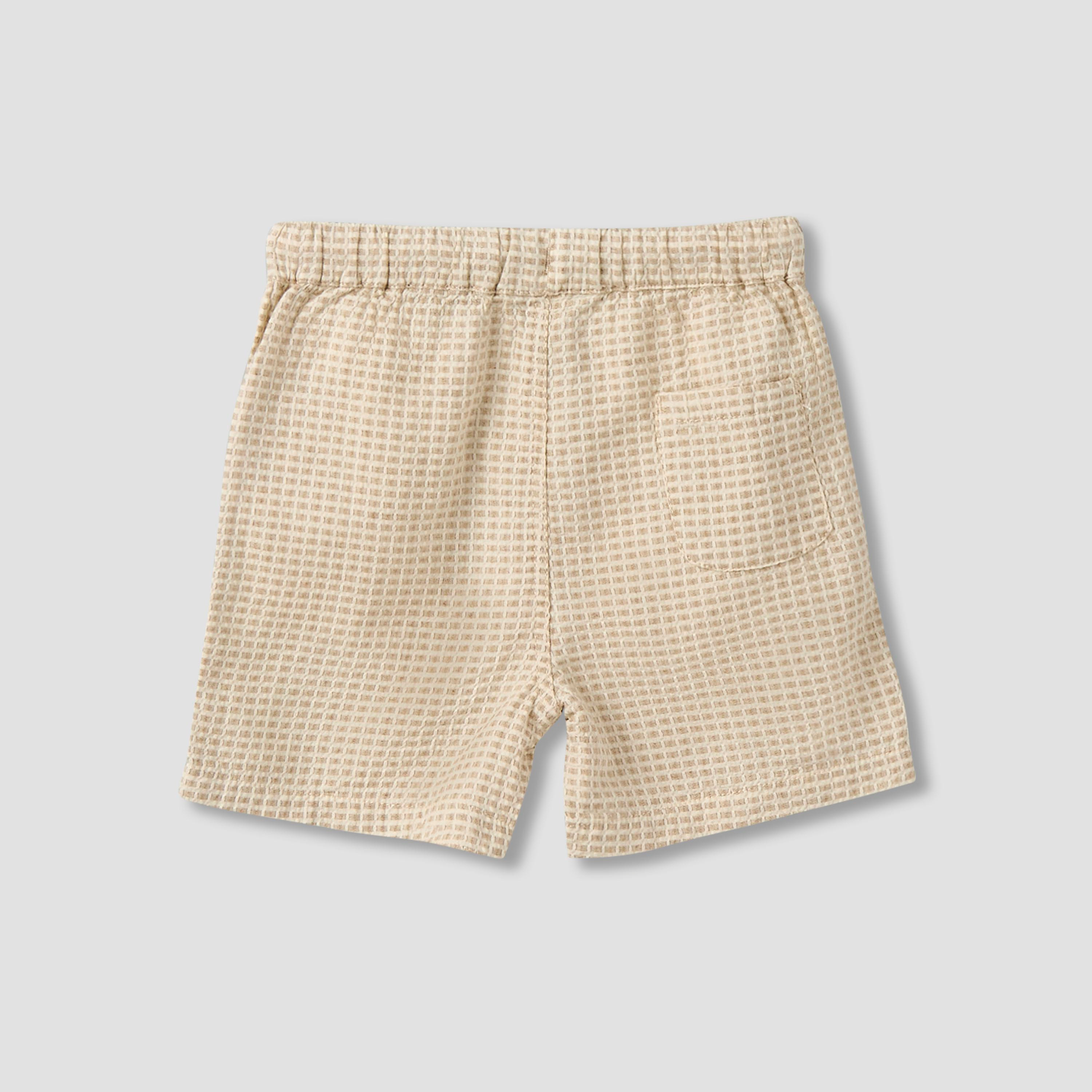 طقم شورت وقميص وافل بارز الملمس بياقة عادية وأكمام قصيرة من جيجلز-baby-boys-clothing-setsandcoords-image-6