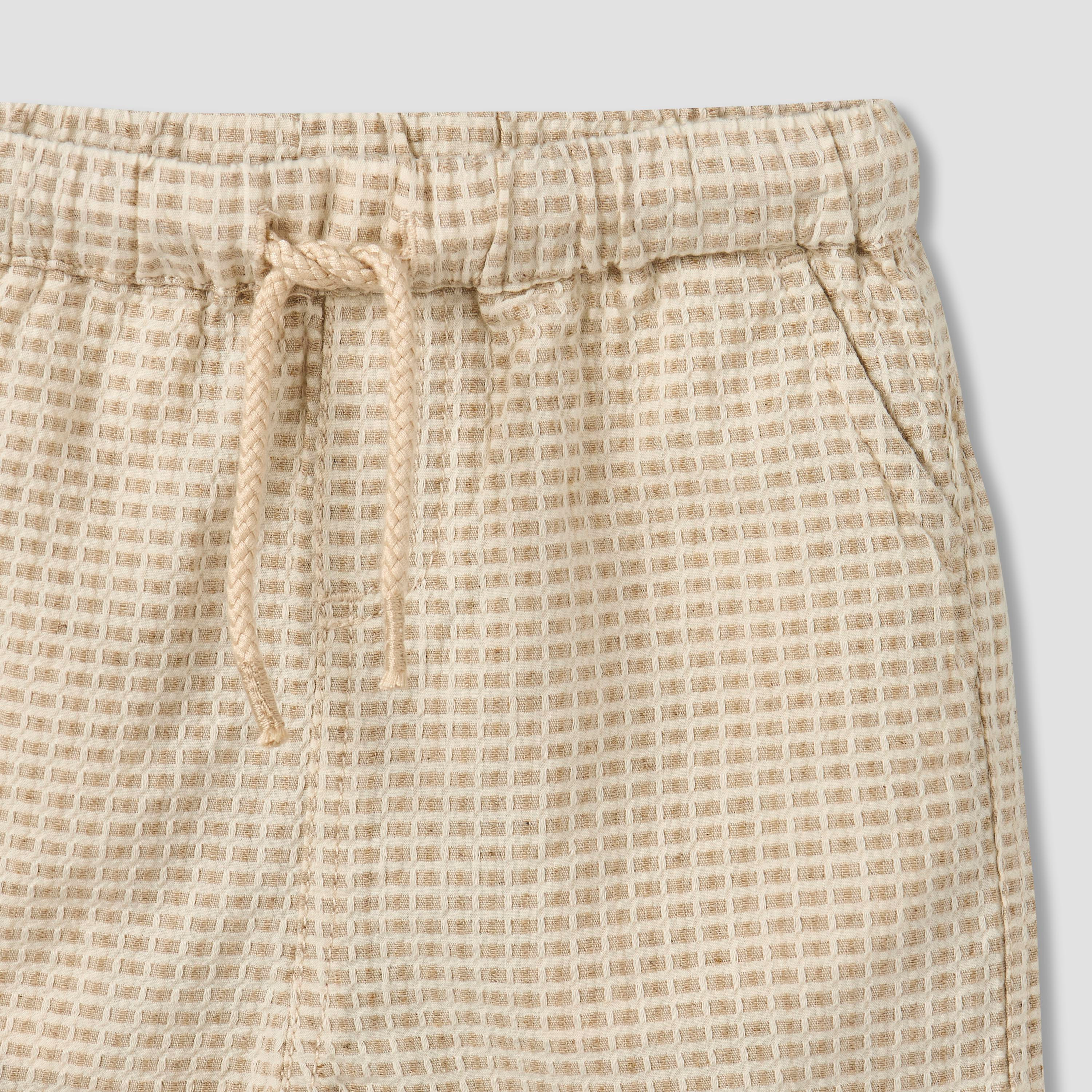 طقم شورت وقميص وافل بارز الملمس بياقة عادية وأكمام قصيرة من جيجلز-baby-boys-clothing-setsandcoords-image-9