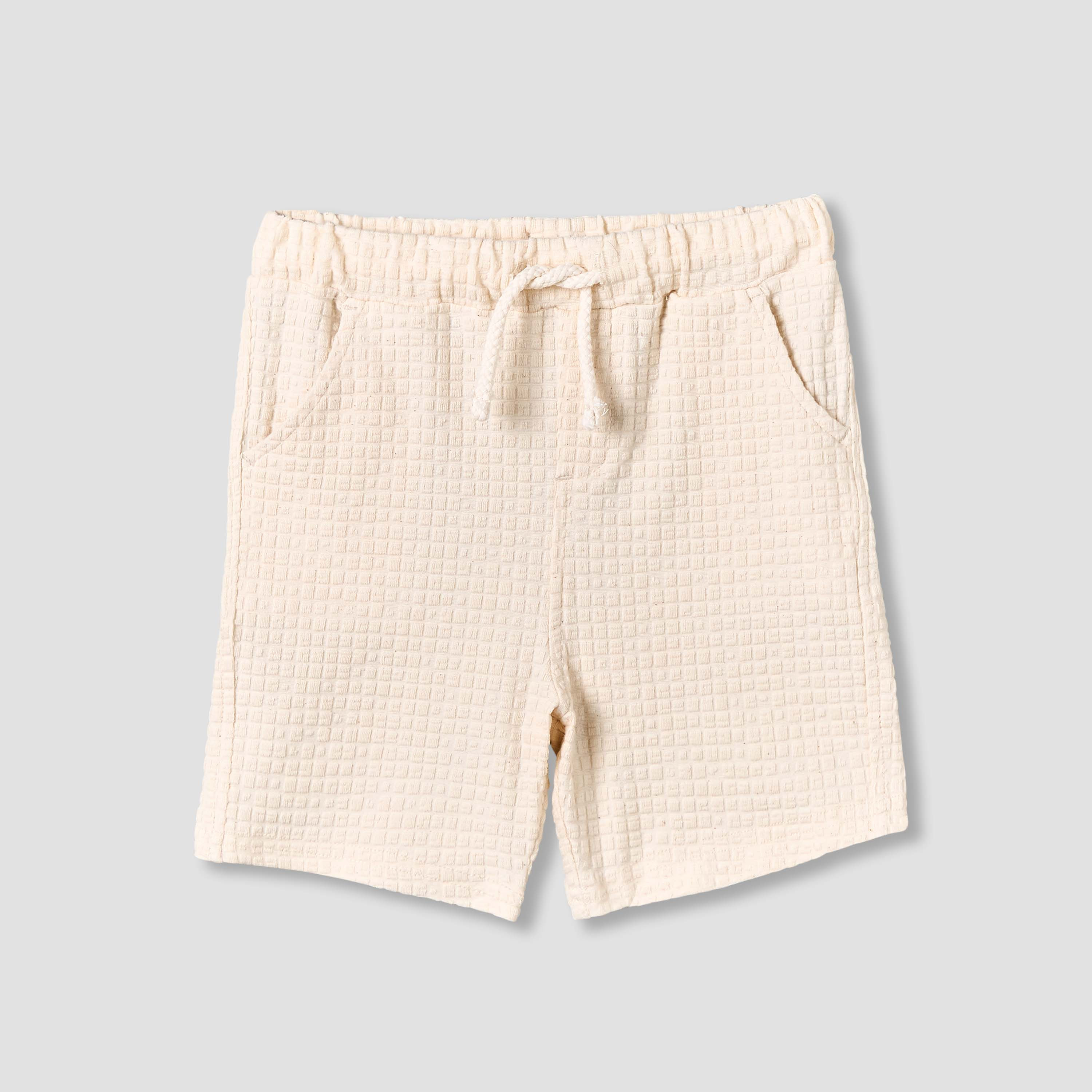 Giggles Collared Short Sleeve Polo T-shirt and Shorts Set with Texture-baby-boys-clothing-setsandcoords-image-4