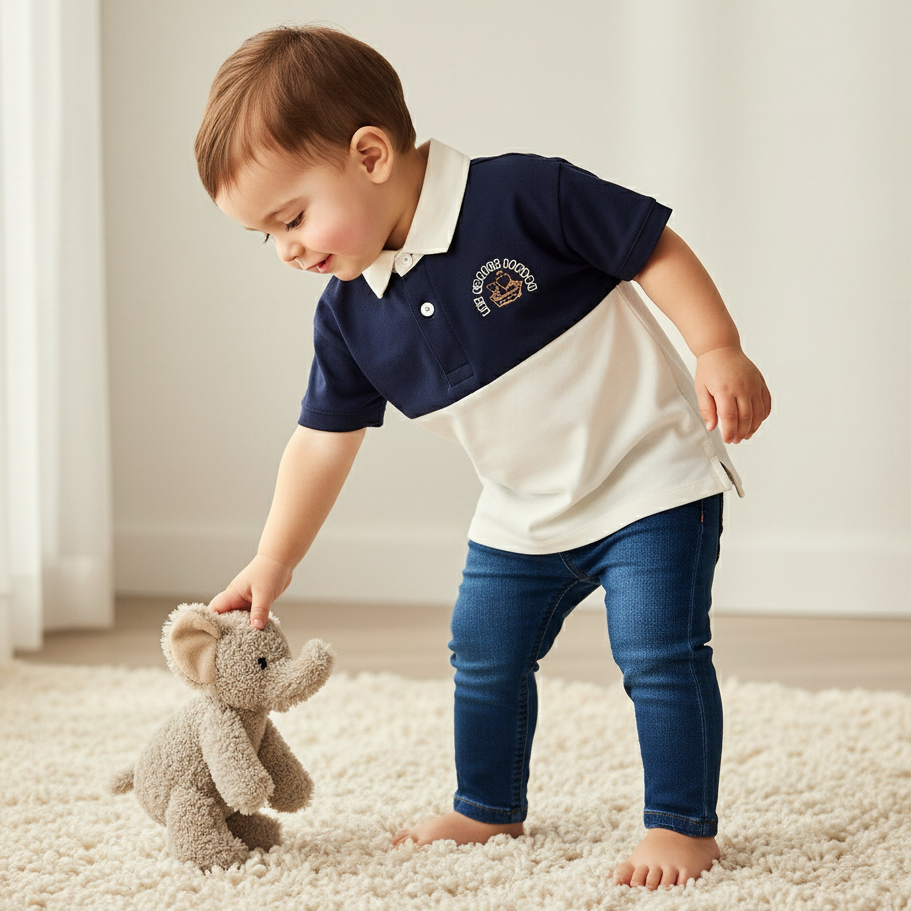 Lee Cooper Collared Short Sleeve Polo T-shirt with Colourblock Design-baby-boys-clothing-tshirtsandpolos-image-1