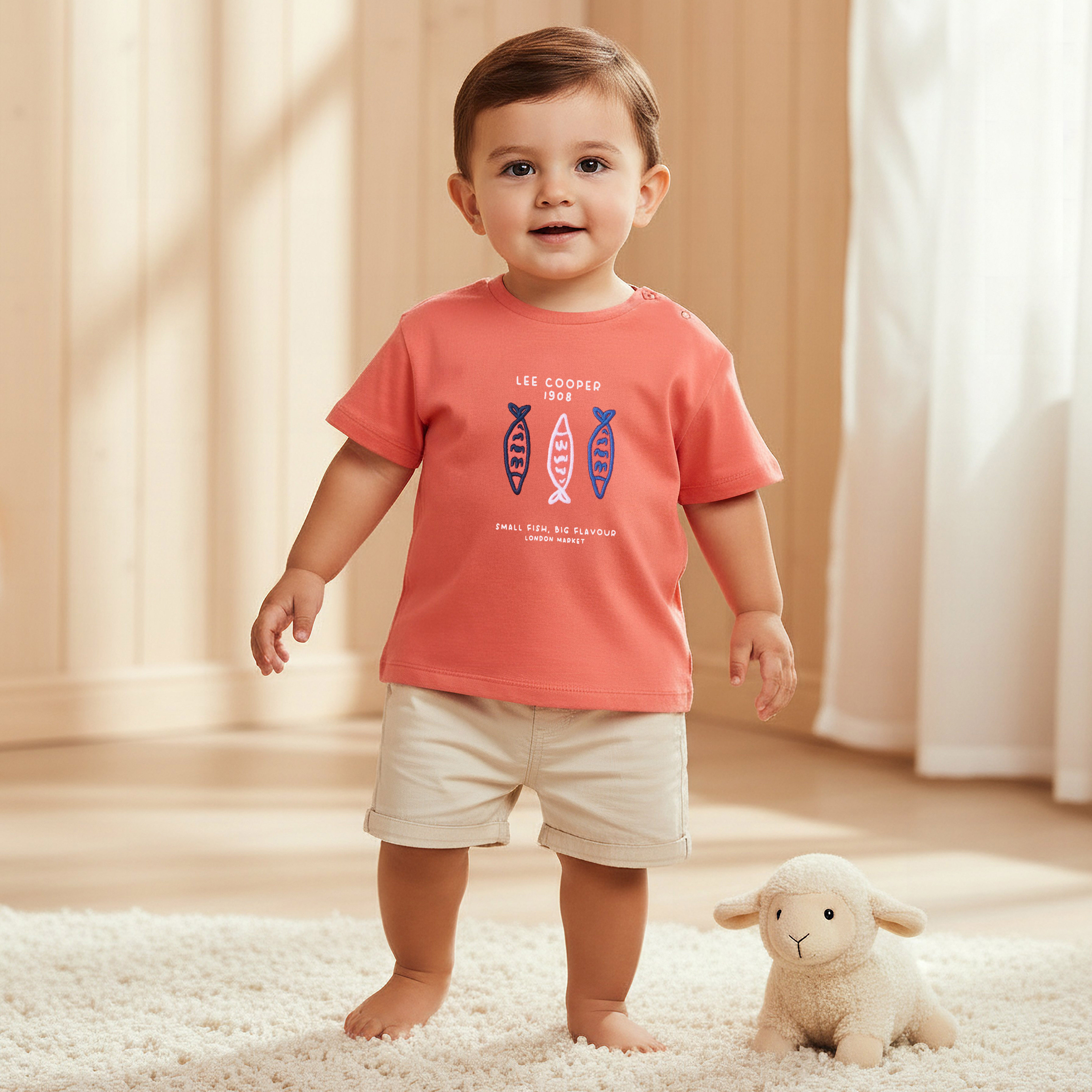 Lee Cooper Crew Neck Short Sleeves T-shirt with Print-baby-boys-clothing-tshirtsandpolos-image-1