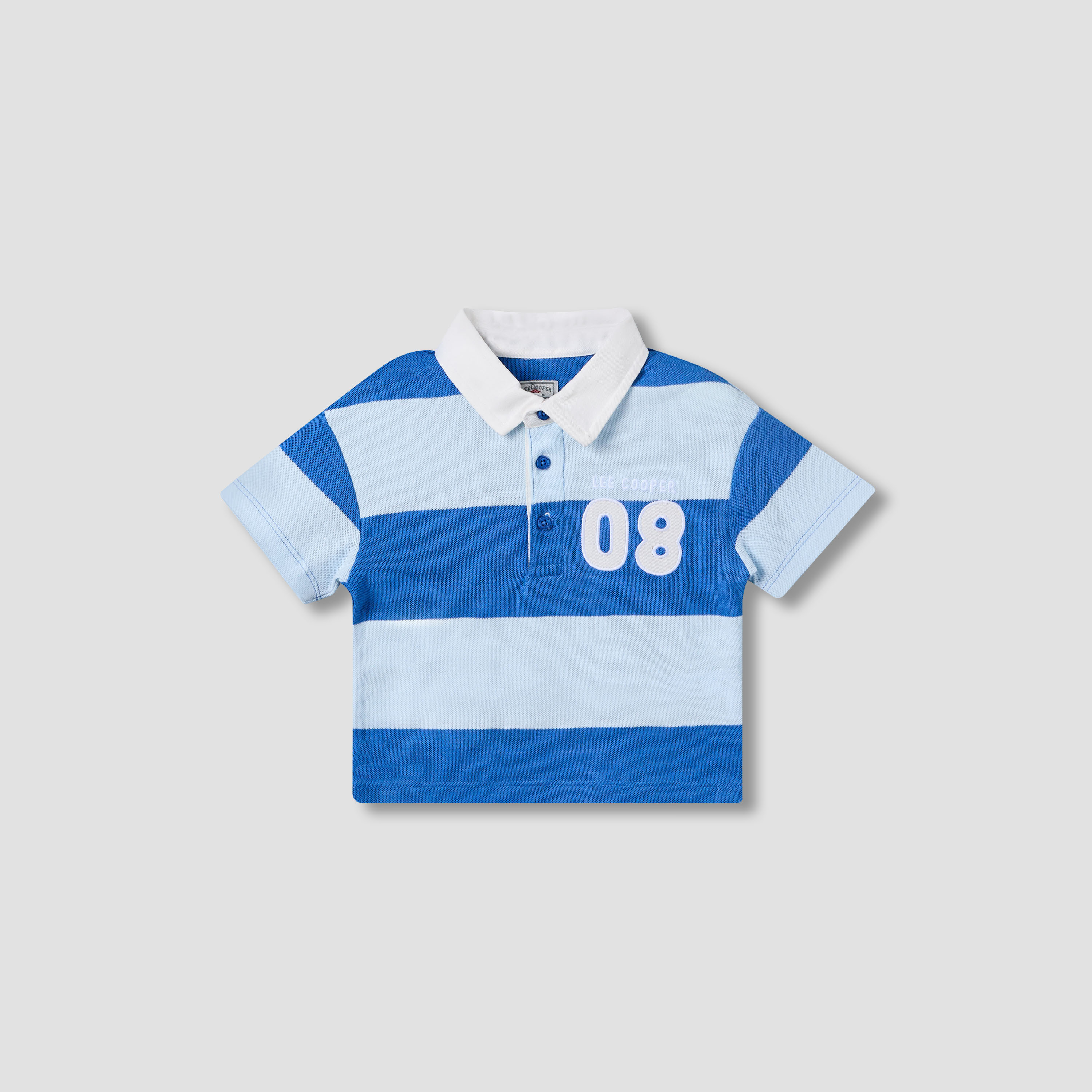 Lee Cooper Collared Short Sleeves T-shirt with Stripes-baby-boys-clothing-tshirtsandpolos-image-2