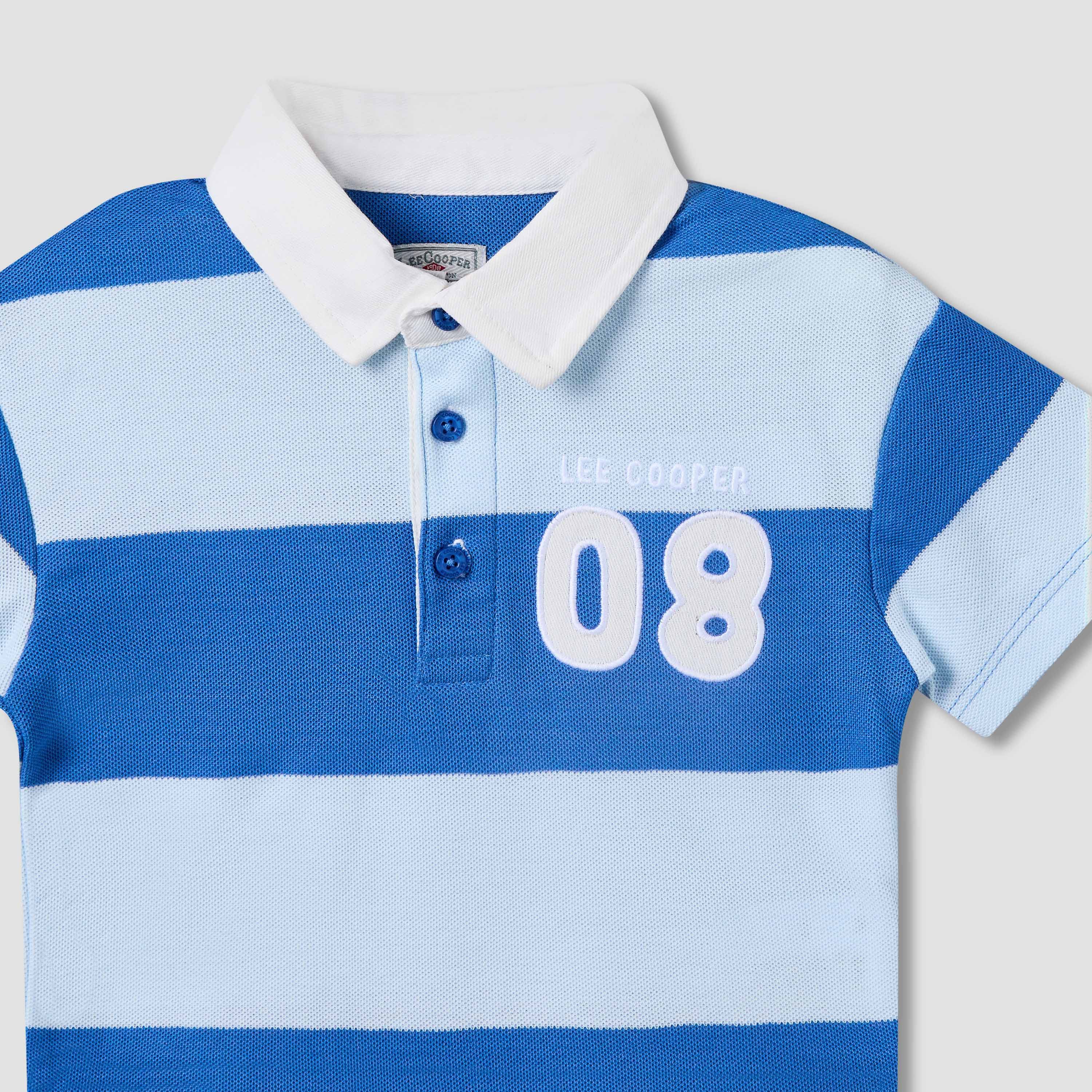Lee Cooper Collared Short Sleeves T-shirt with Stripes-baby-boys-clothing-tshirtsandpolos-image-4