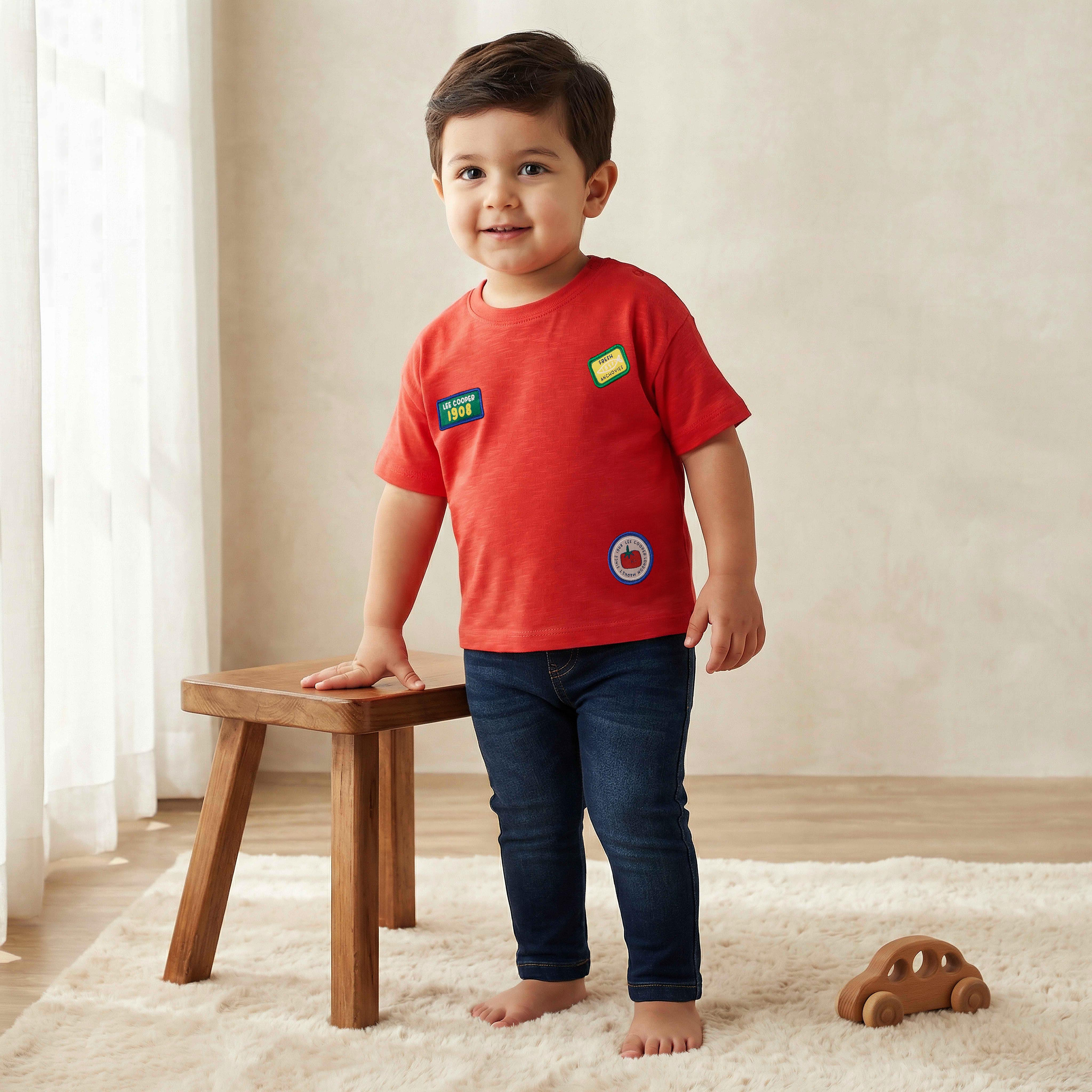 Lee Cooper Crew Neck Short Sleeves T-shirt with Logo Applique-baby-boys-clothing-tshirtsandpolos-image-1