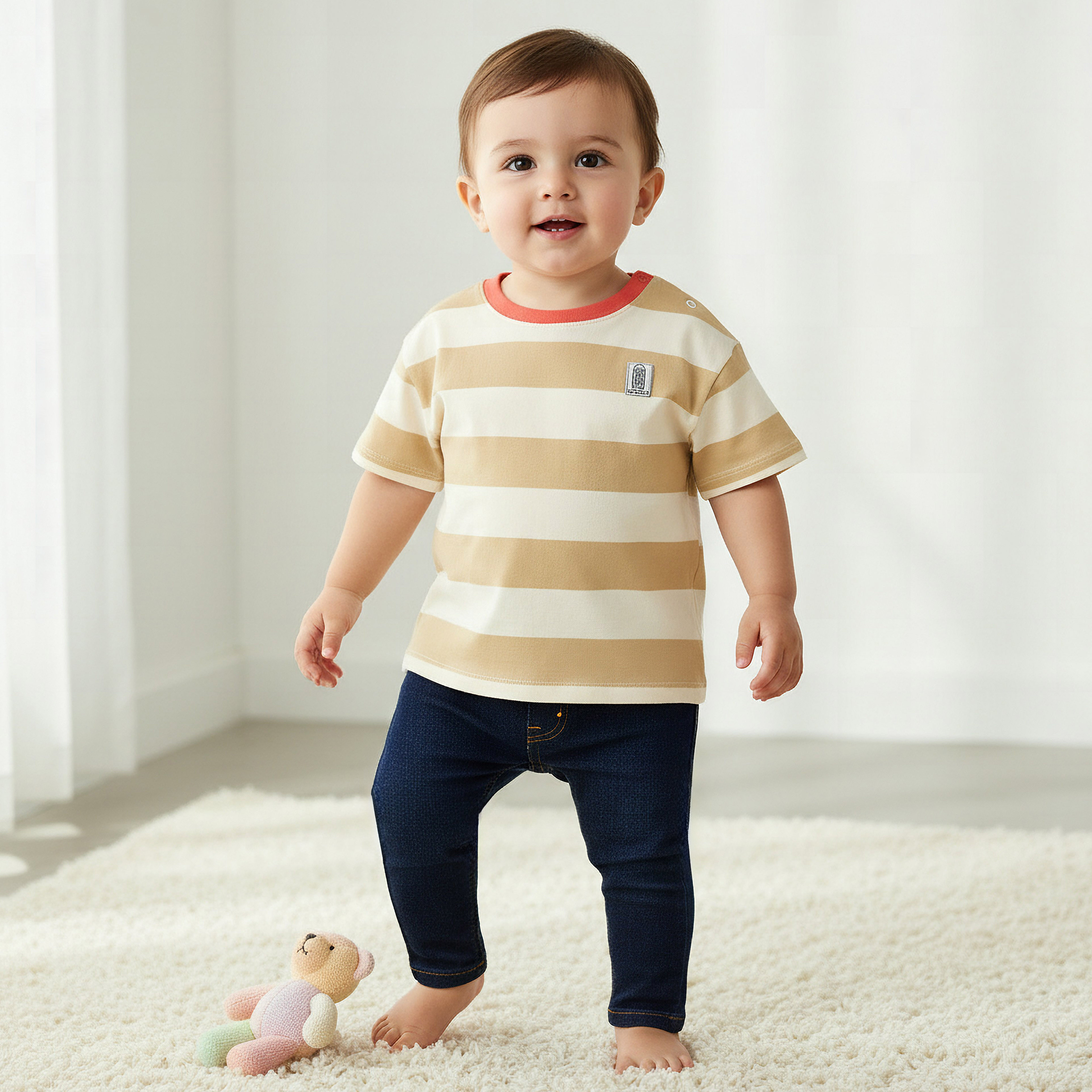 Lee Cooper Crew Neck Short Sleeves T-shirt with Stripes-baby-boys-clothing-tshirtsandpolos-image-1