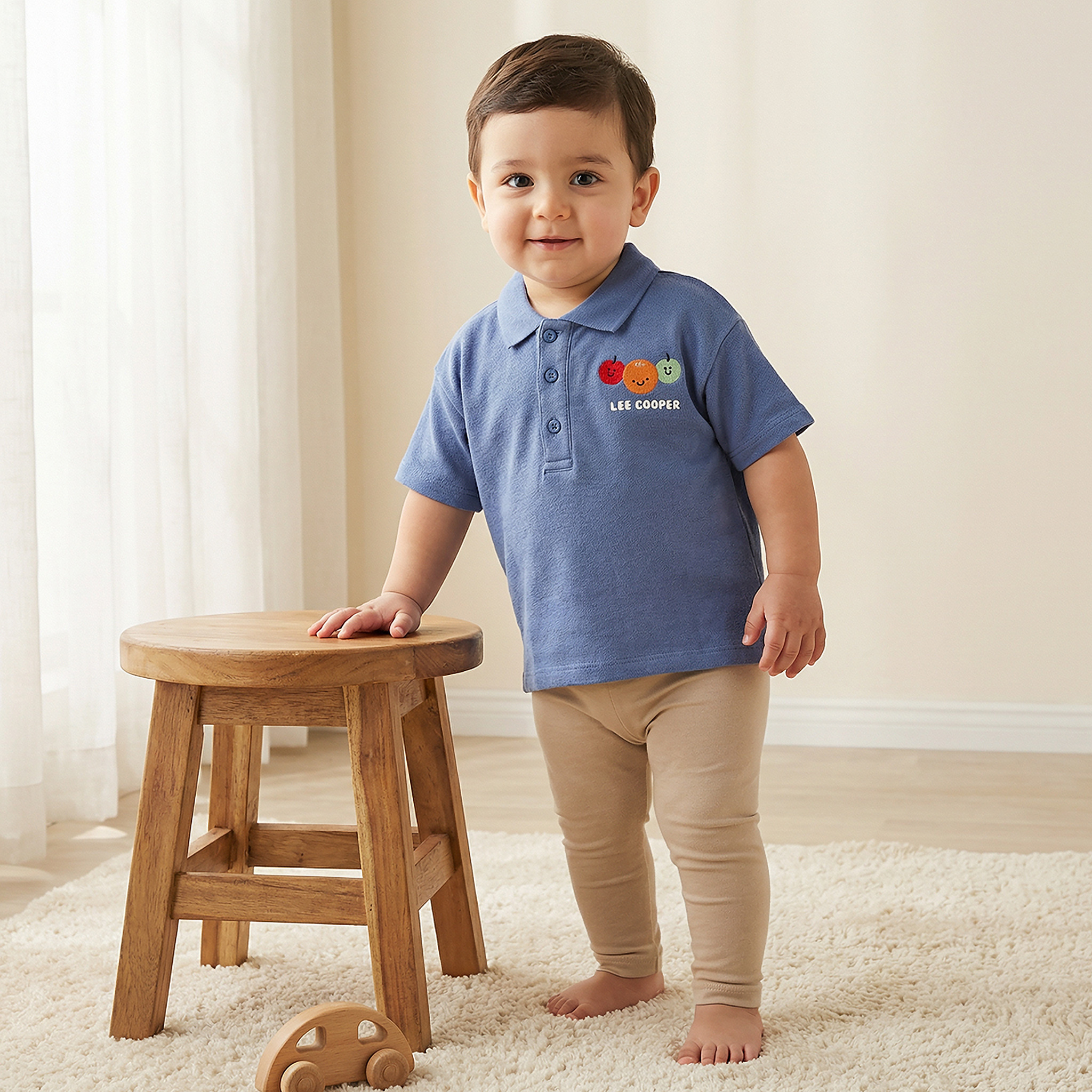 Lee Cooper Collared Short Sleeves Polo T-shirt with Embroidery Detail-baby-boys-clothing-tshirtsandpolos-image-1