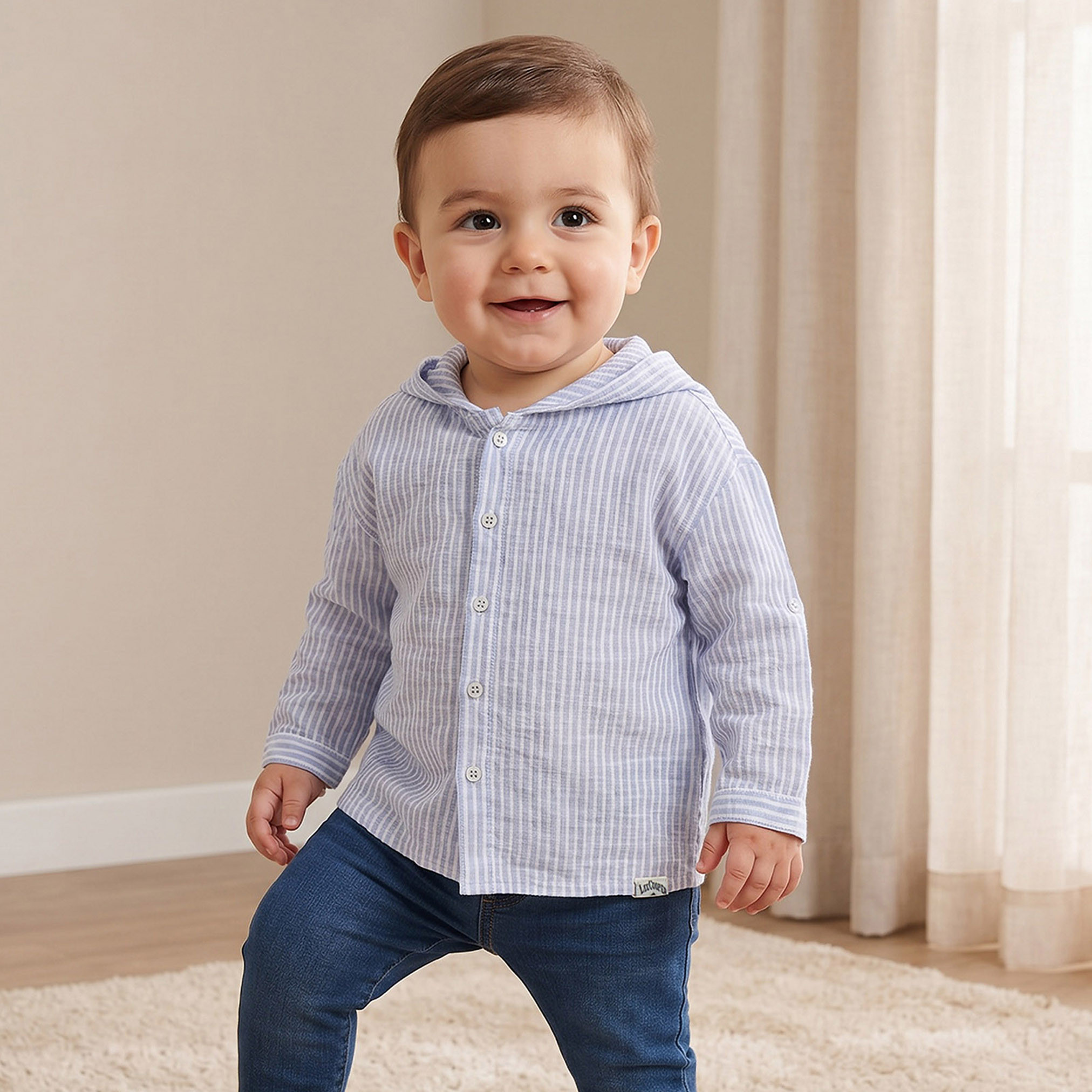 Lee Cooper Long Sleeves Shirt with Stripes-baby-boys-clothing-shirts-image-1