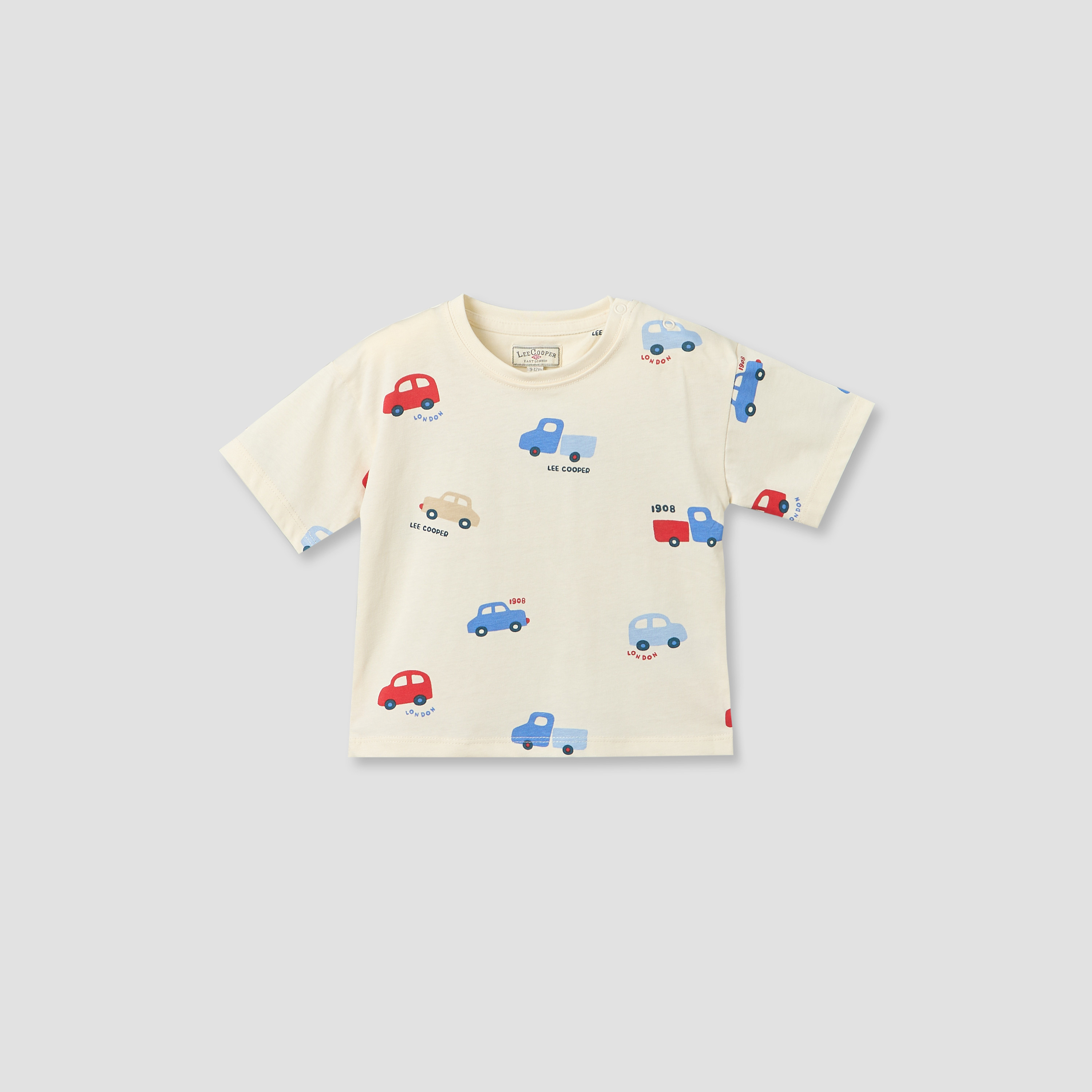 Lee Cooper Round Neck Short Sleeves T-shirt and Shorts Set with Vehicle Print-baby-boys-clothing-setsandcoords-image-2