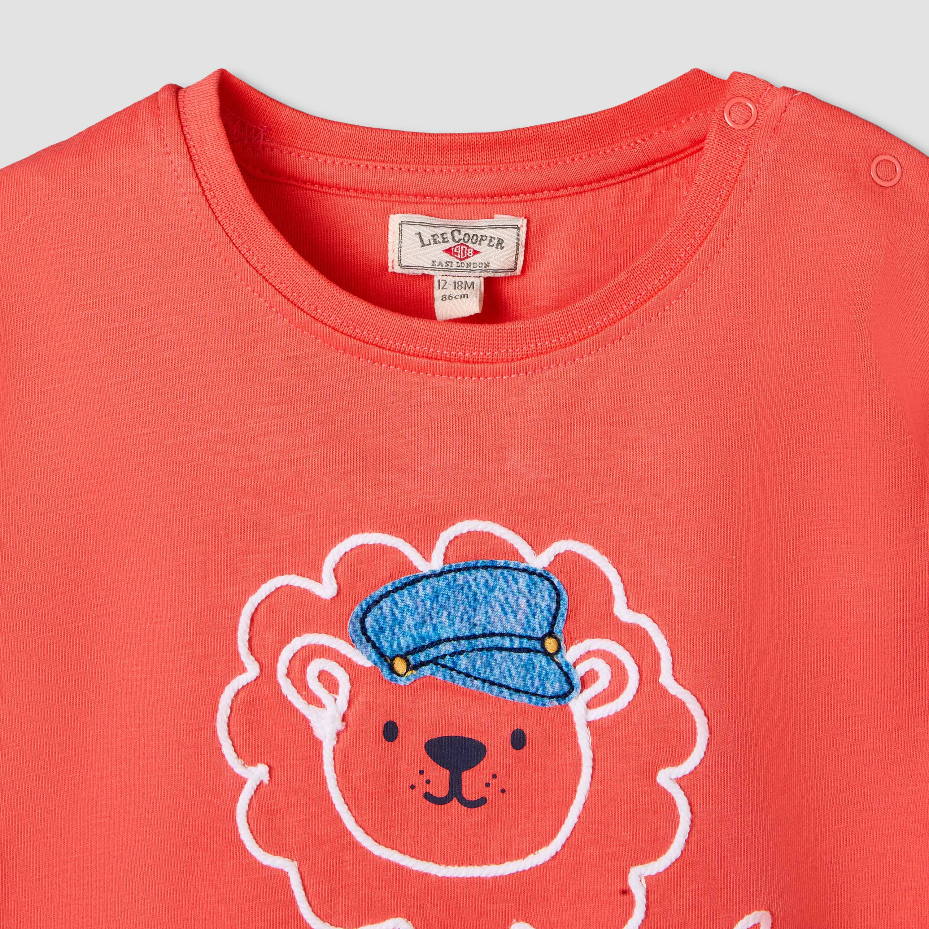 Lee Cooper Crew Neck Short Sleeves T-shirt and Shorts Set with Lion Embroidery-baby-boys-clothing-setsandcoords-image-5