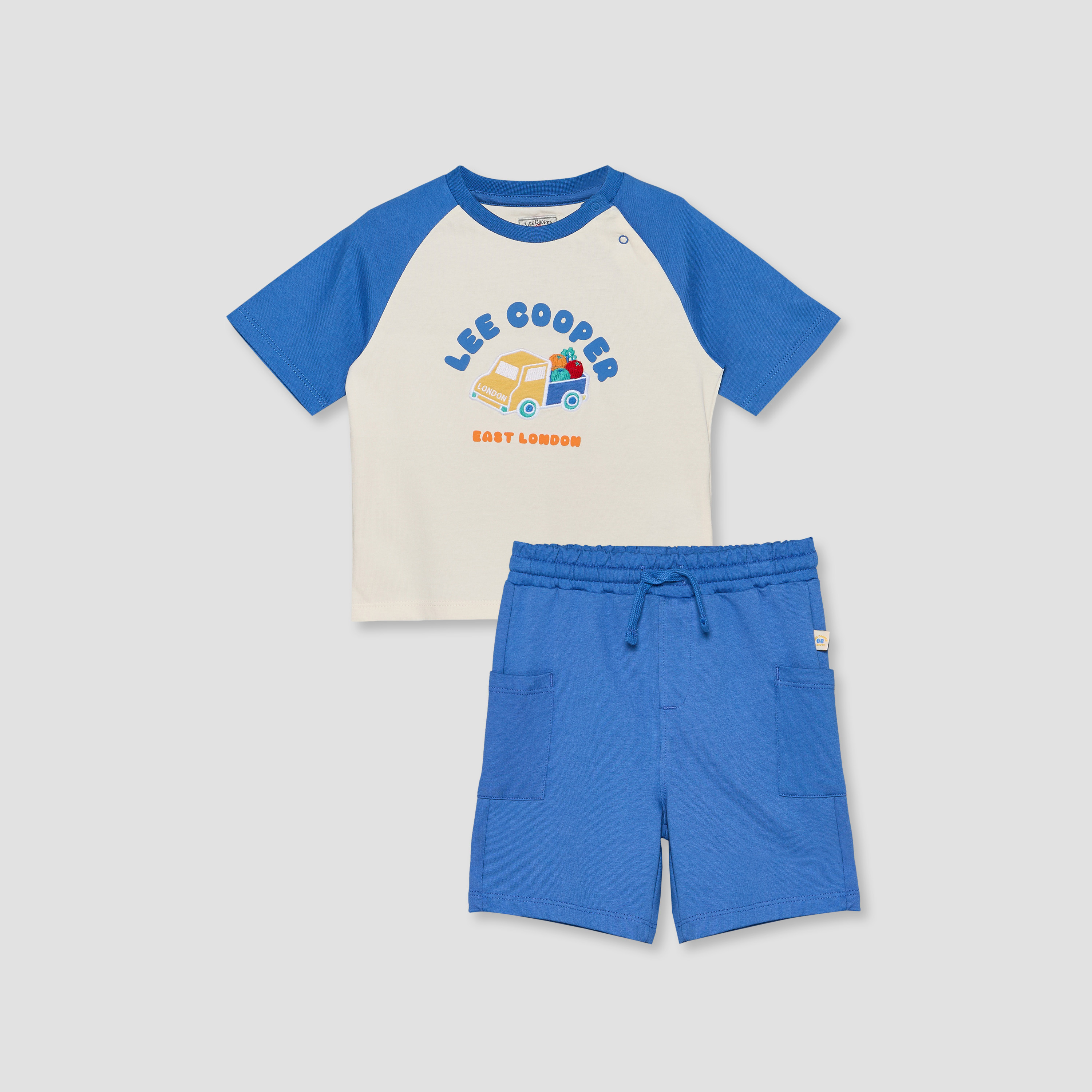 Lee Cooper Crew Neck Short Sleeves T-shirt and Shorts Set with Graphic Print-baby-boys-clothing-setsandcoords-image-2