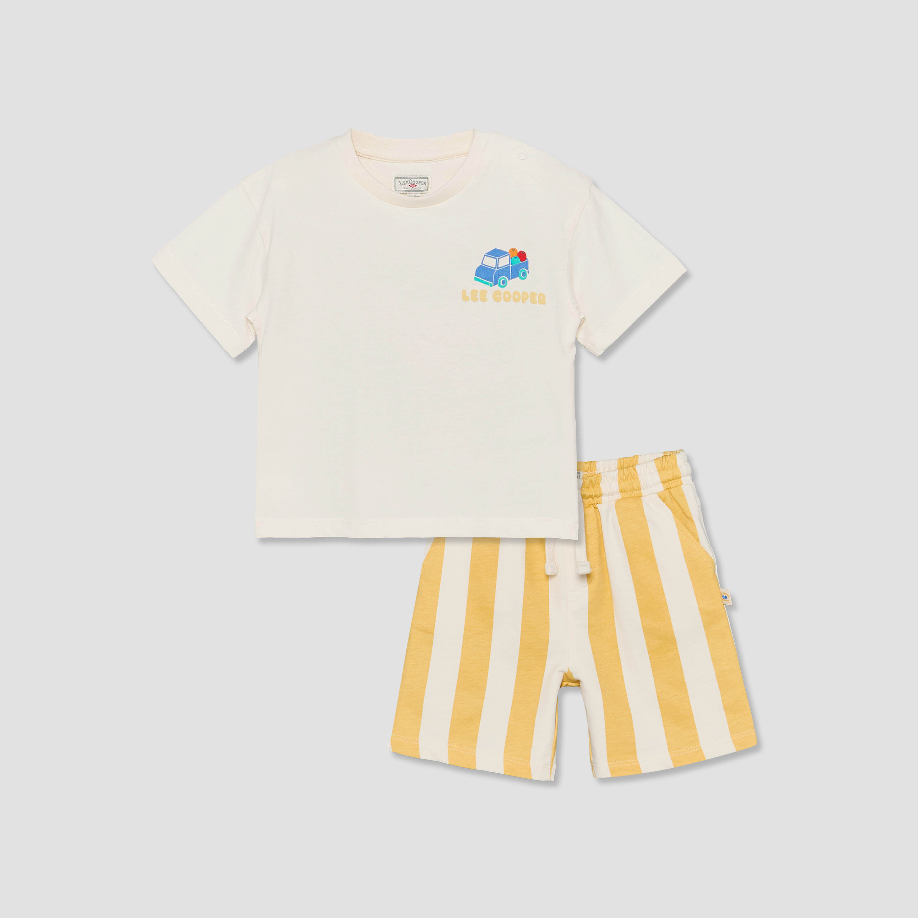 Lee Cooper Crew Neck Short Sleeves T-shirt and Shorts Set with Graphic Print-baby-boys-clothing-setsandcoords-image-2