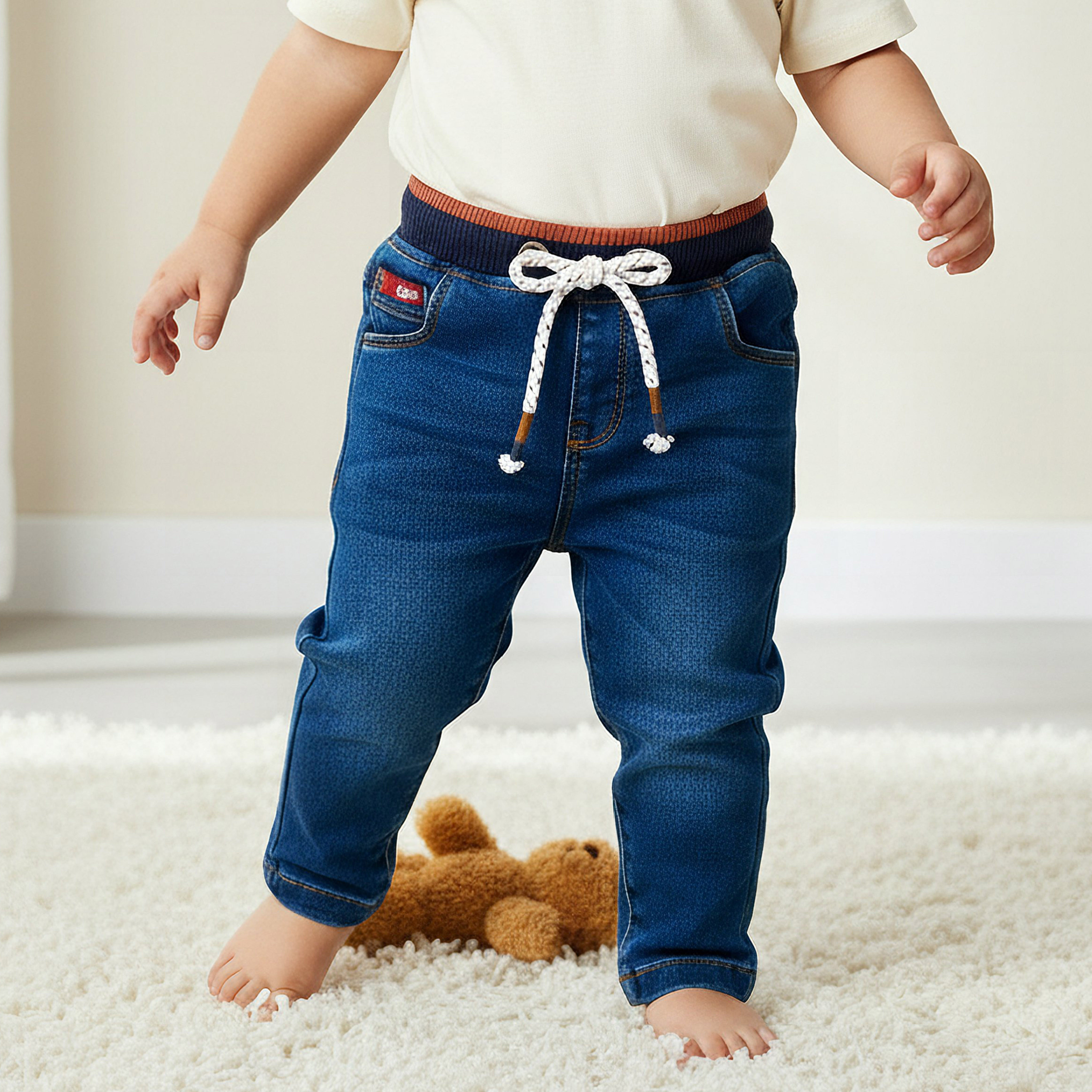 Lee Cooper Jeans with Pockets, Drawstring Waist-baby-boys-clothing-bottoms-jeans-image-1