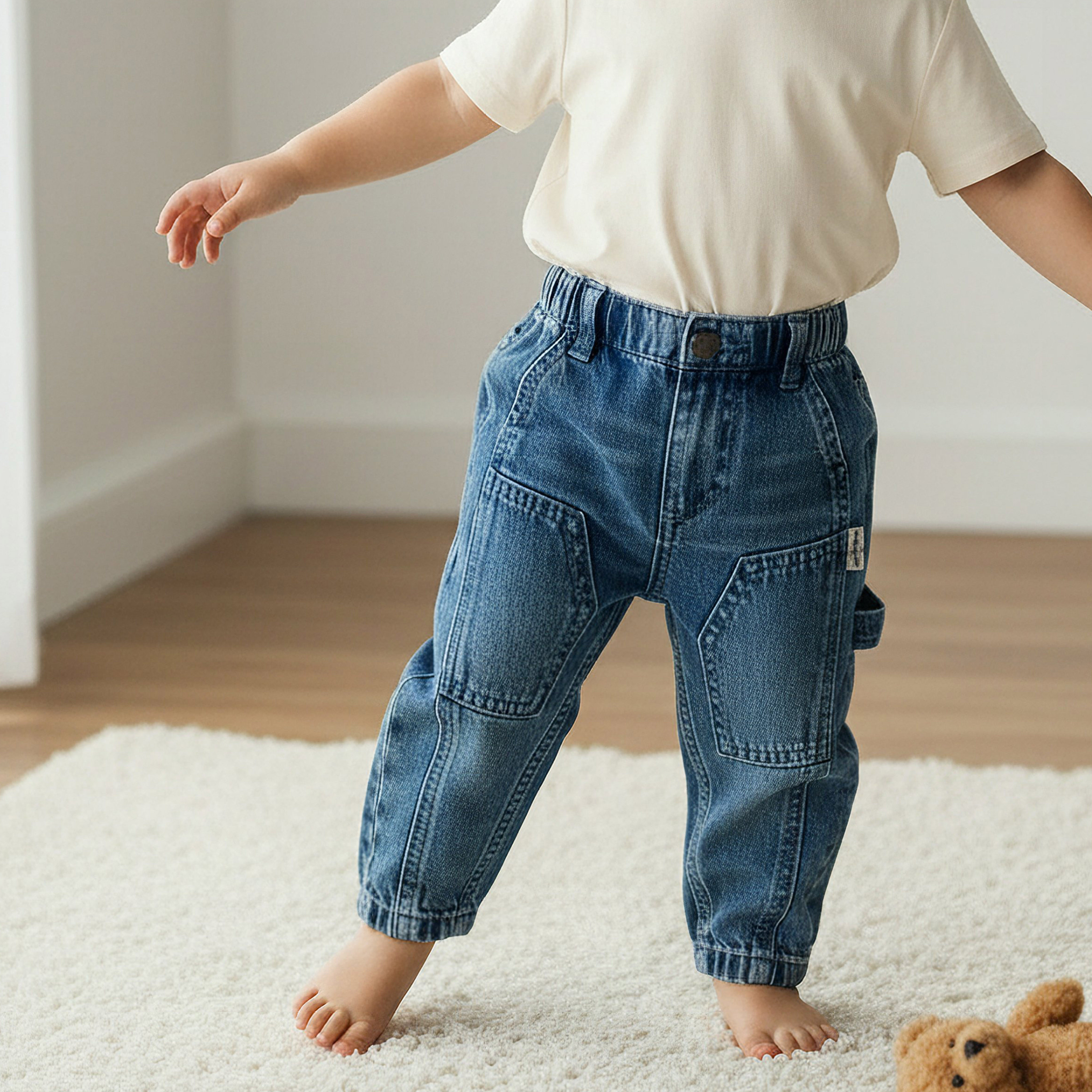 Lee Cooper Jeans with Pockets, Buttoned Waist-baby-boys-clothing-bottoms-jeans-image-1