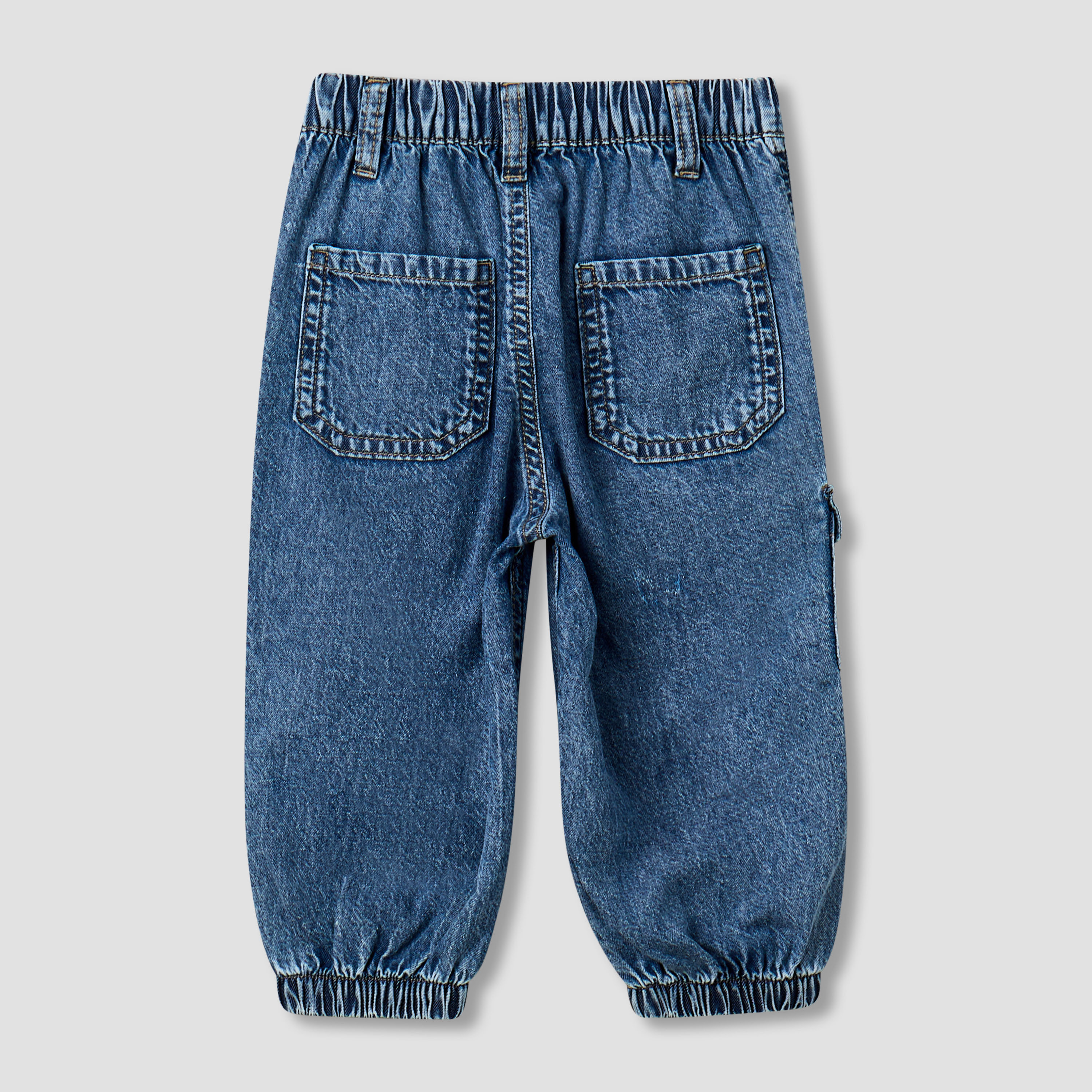 Lee Cooper Mid-Rise Cargo Jeans with Drawstring Closure-baby-boys-clothing-bottoms-jeans-image-3