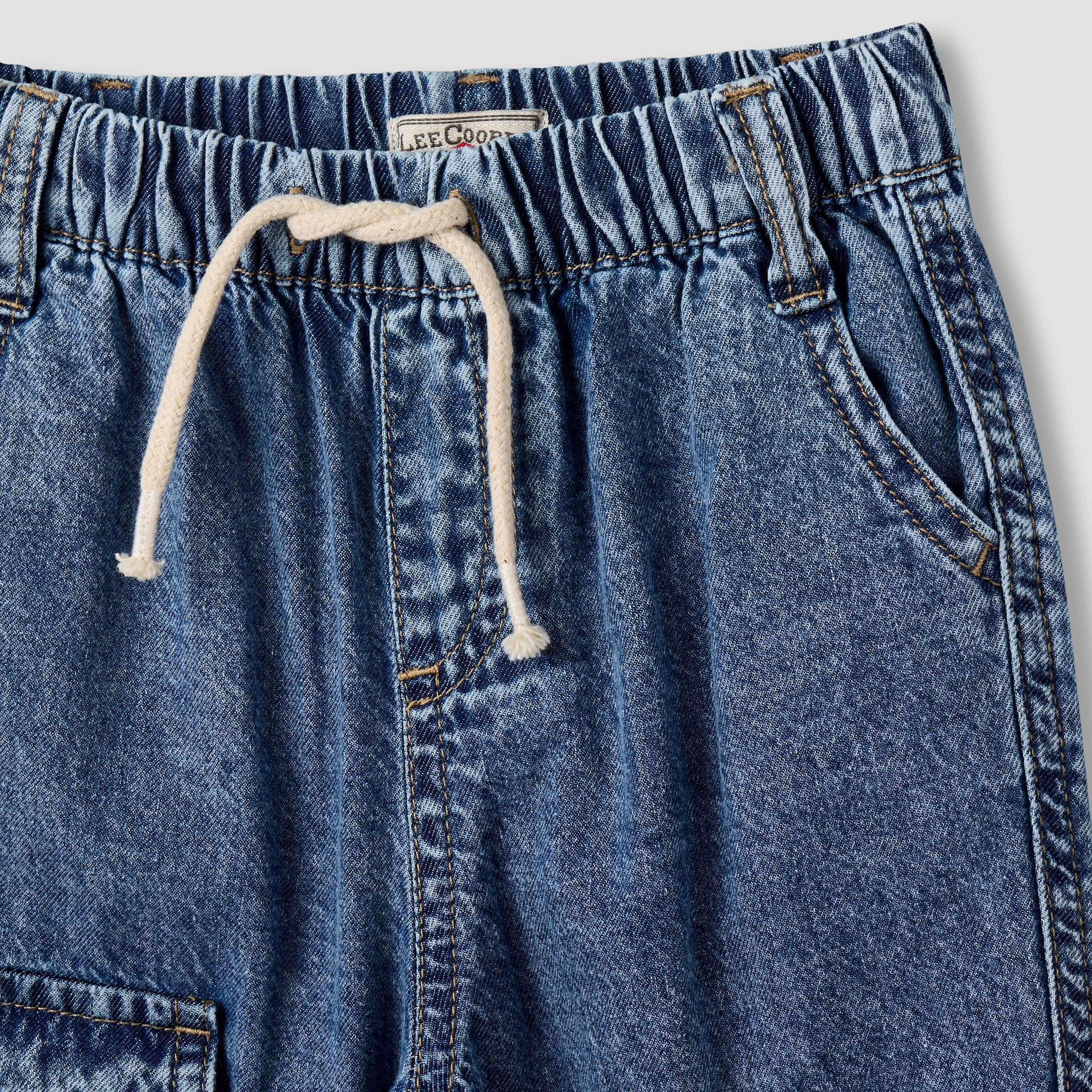 Lee Cooper Mid-Rise Cargo Jeans with Drawstring Closure-baby-boys-clothing-bottoms-jeans-image-4