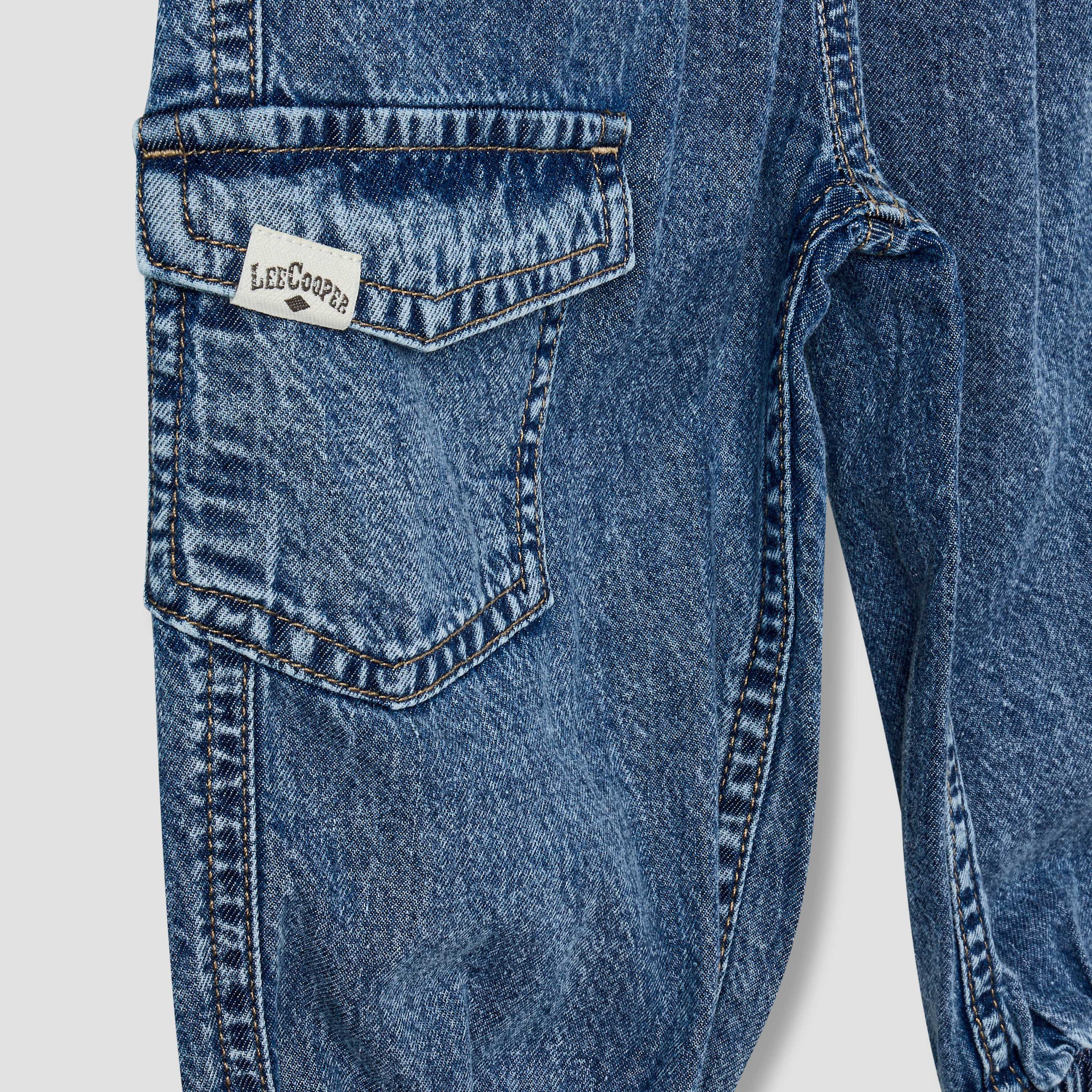 Lee Cooper Mid-Rise Cargo Jeans with Drawstring Closure-baby-boys-clothing-bottoms-jeans-image-5