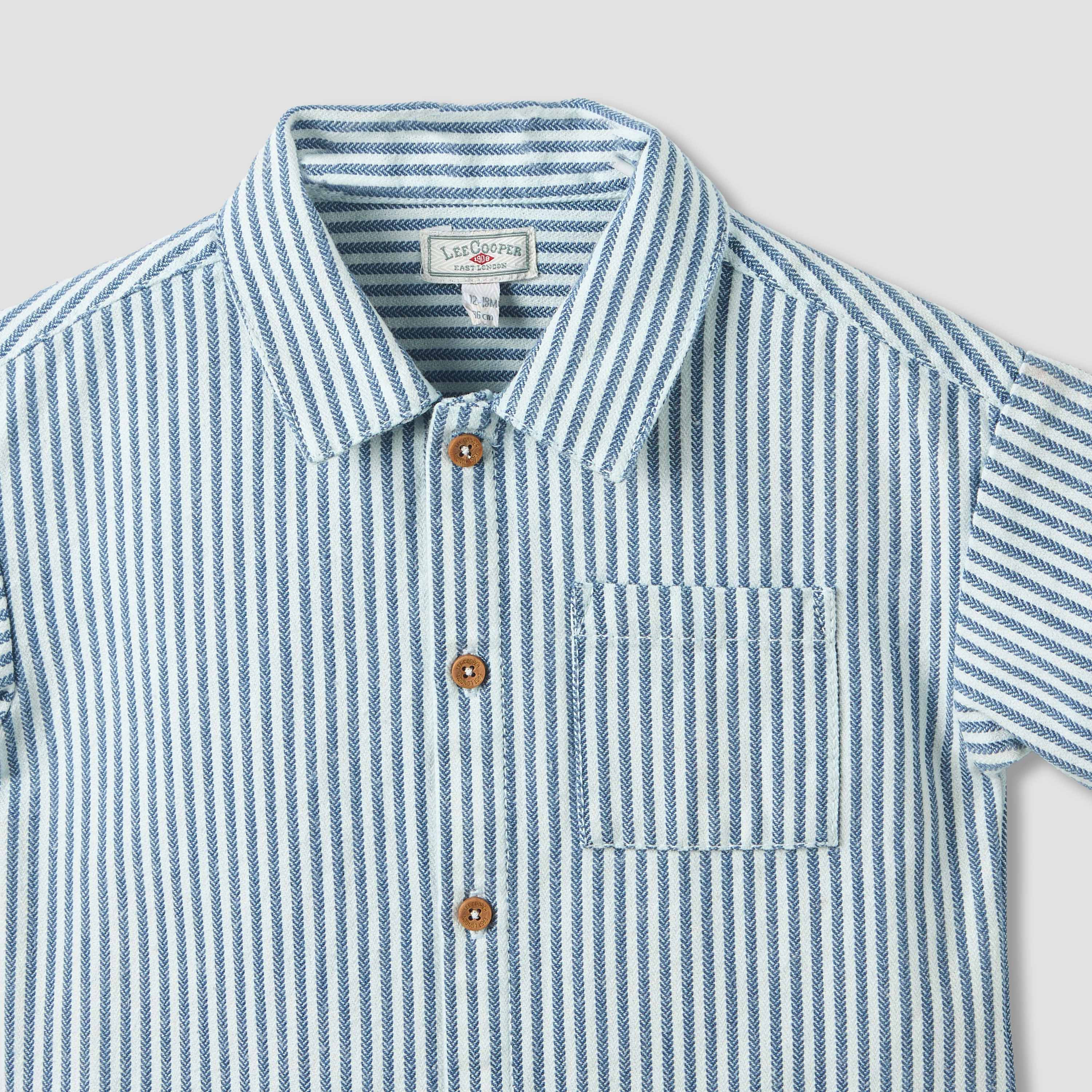 Lee Cooper Collared Short Sleeves Shirt and Pants Set with Pockets-baby-boys-clothing-setsandcoords-image-5