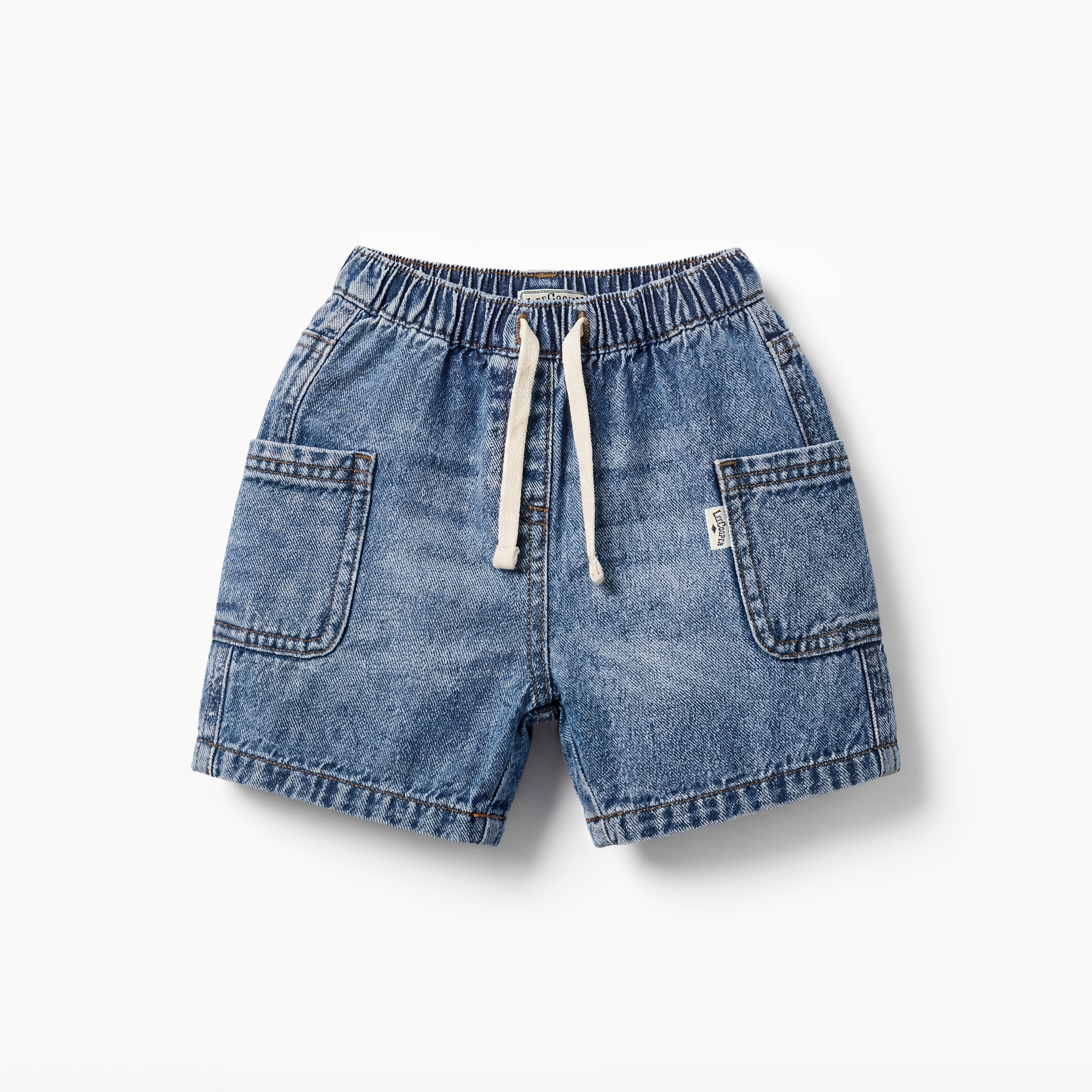 Lee Cooper Crew Neck Short Sleeves T-shirt and Denim Shorts Sets with Bear Print-baby-boys-clothing-setsandcoords-image-3