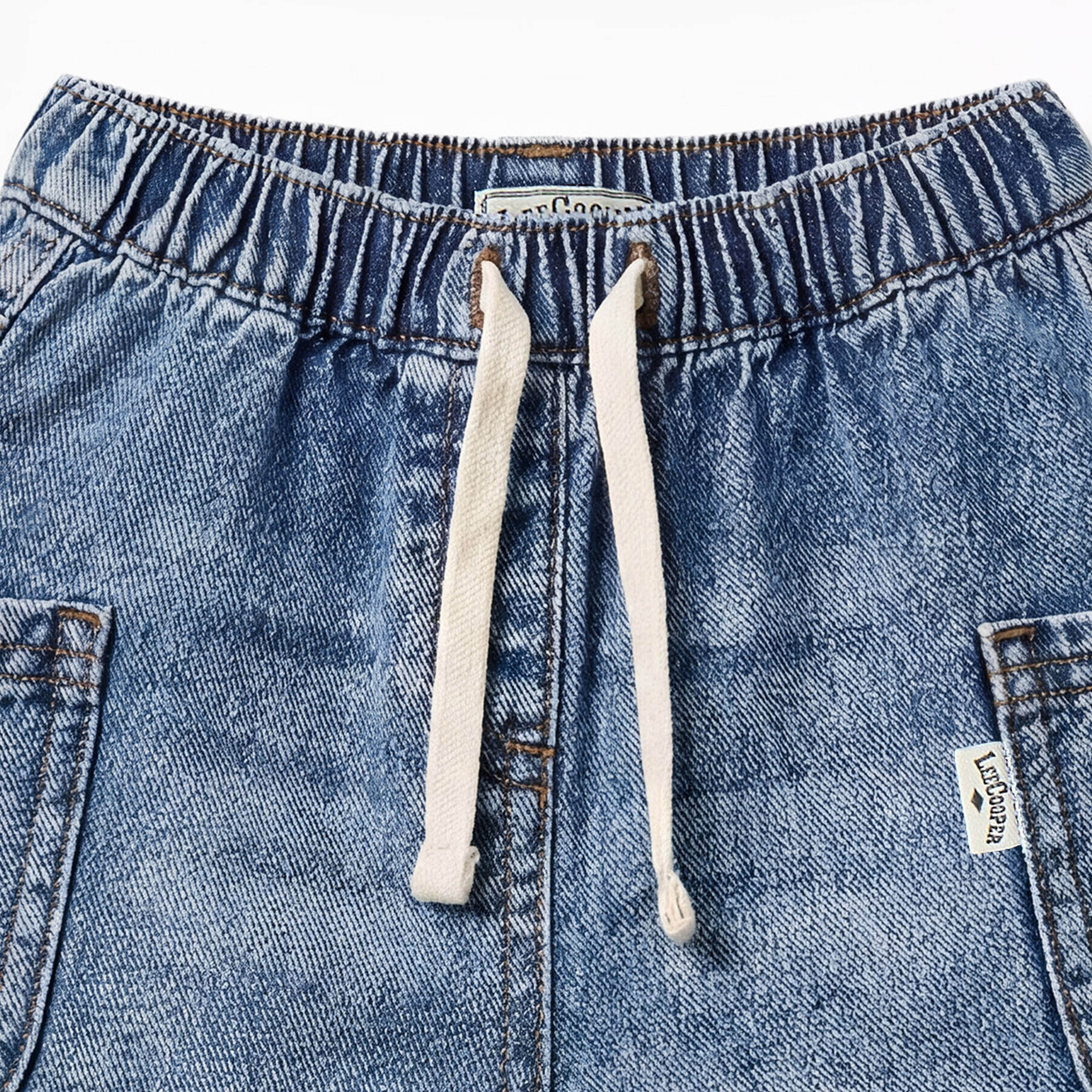 Lee Cooper Crew Neck Short Sleeves T-shirt and Denim Shorts Sets with Bear Print-baby-boys-clothing-setsandcoords-image-5