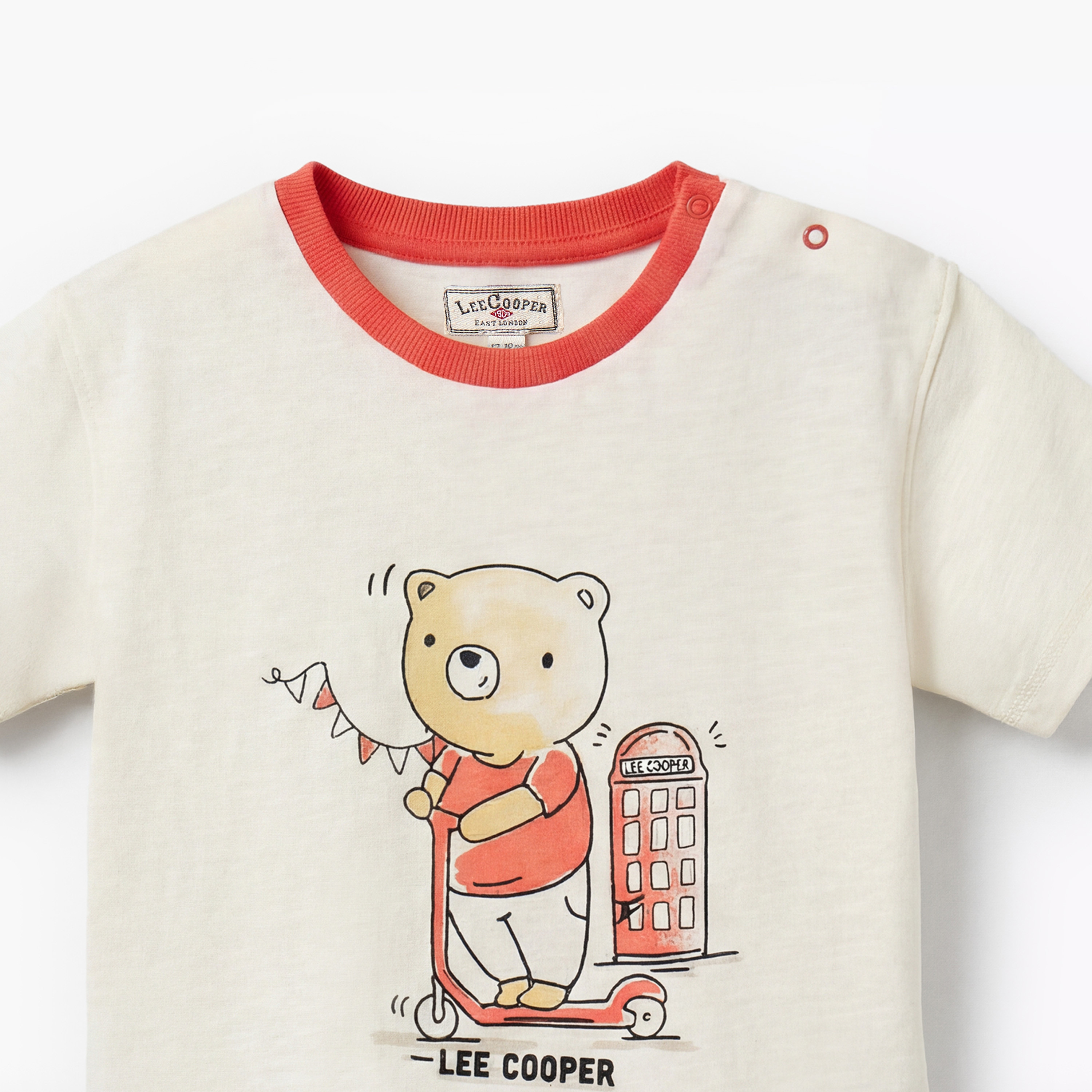 Lee Cooper Crew Neck Short Sleeves T-shirt and Denim Shorts Sets with Bear Print-baby-boys-clothing-setsandcoords-image-6