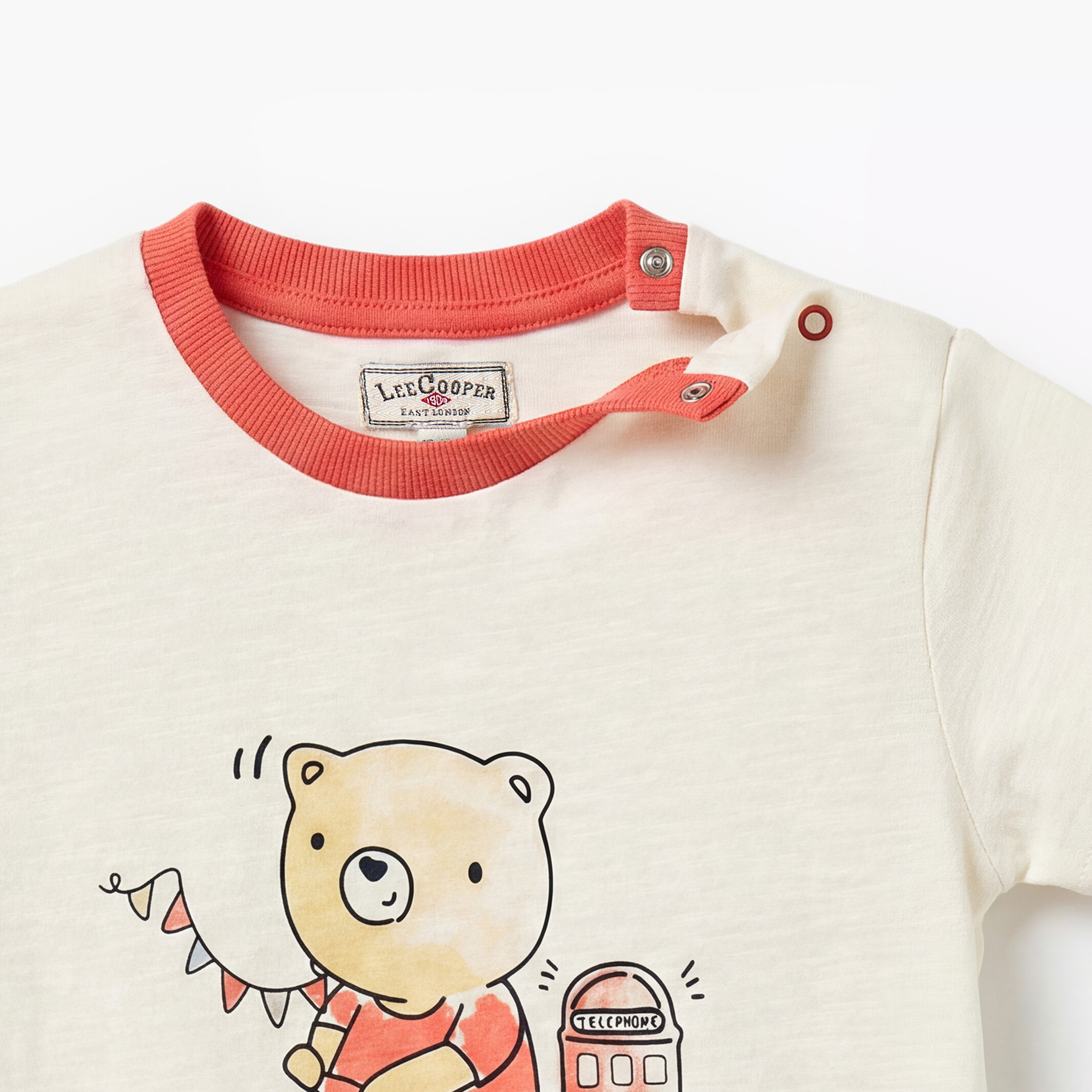 Lee Cooper Crew Neck Short Sleeves T-shirt and Denim Shorts Sets with Bear Print-baby-boys-clothing-setsandcoords-image-7