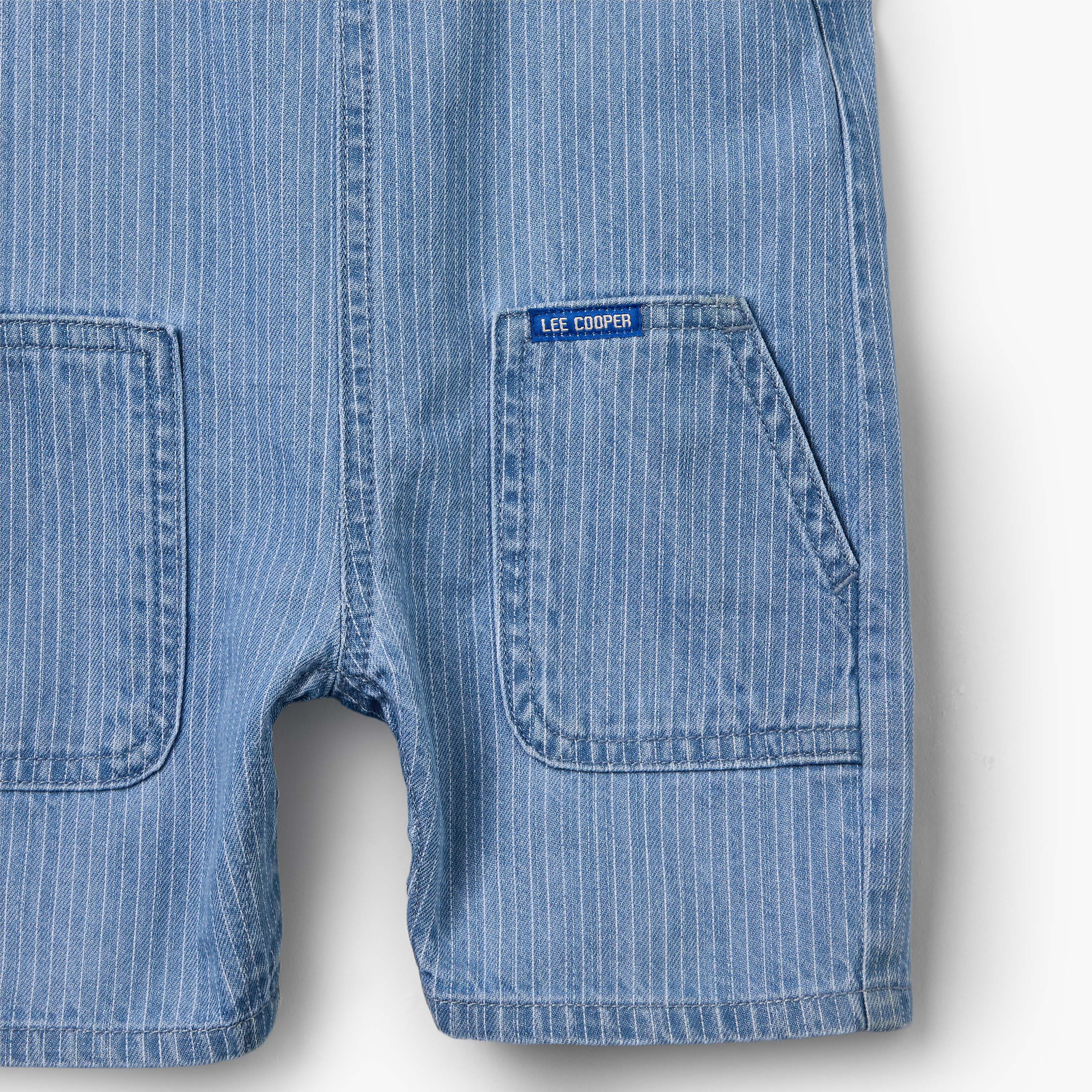 Lee Cooper Round Neck Short Sleeve T-shirt and Dungaree Set with Button Closure-baby-boys-clothing-setsandcoords-image-7