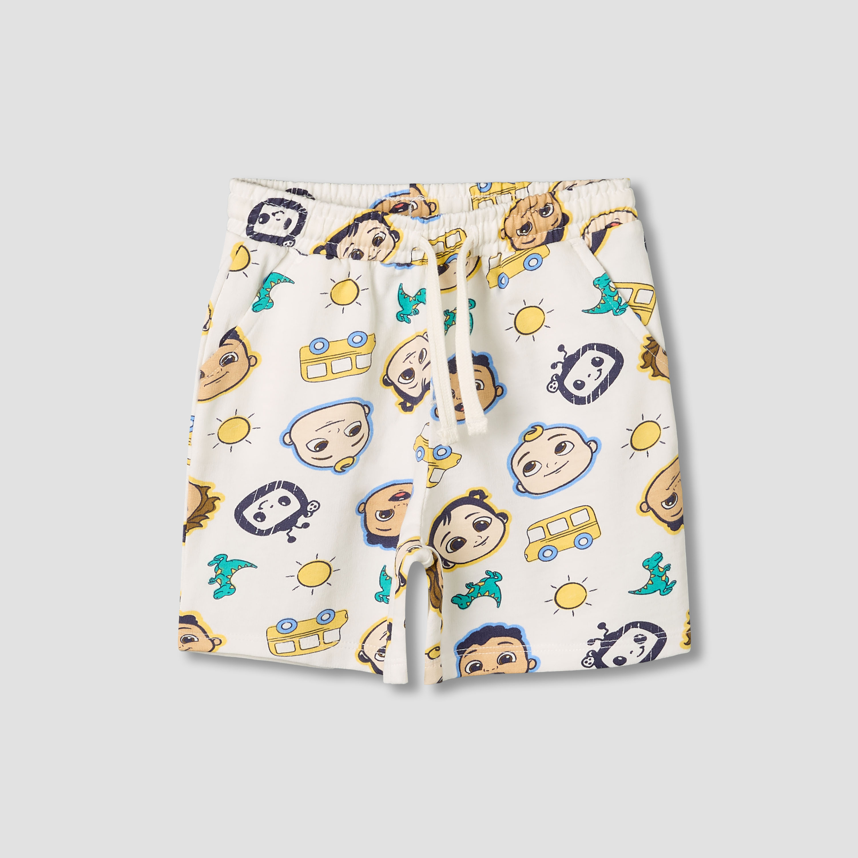 Crew Neck Short Sleeves T-shirt and Shorts Set with Cocomelon Print-baby-boys-clothing-setsandcoords-image-4