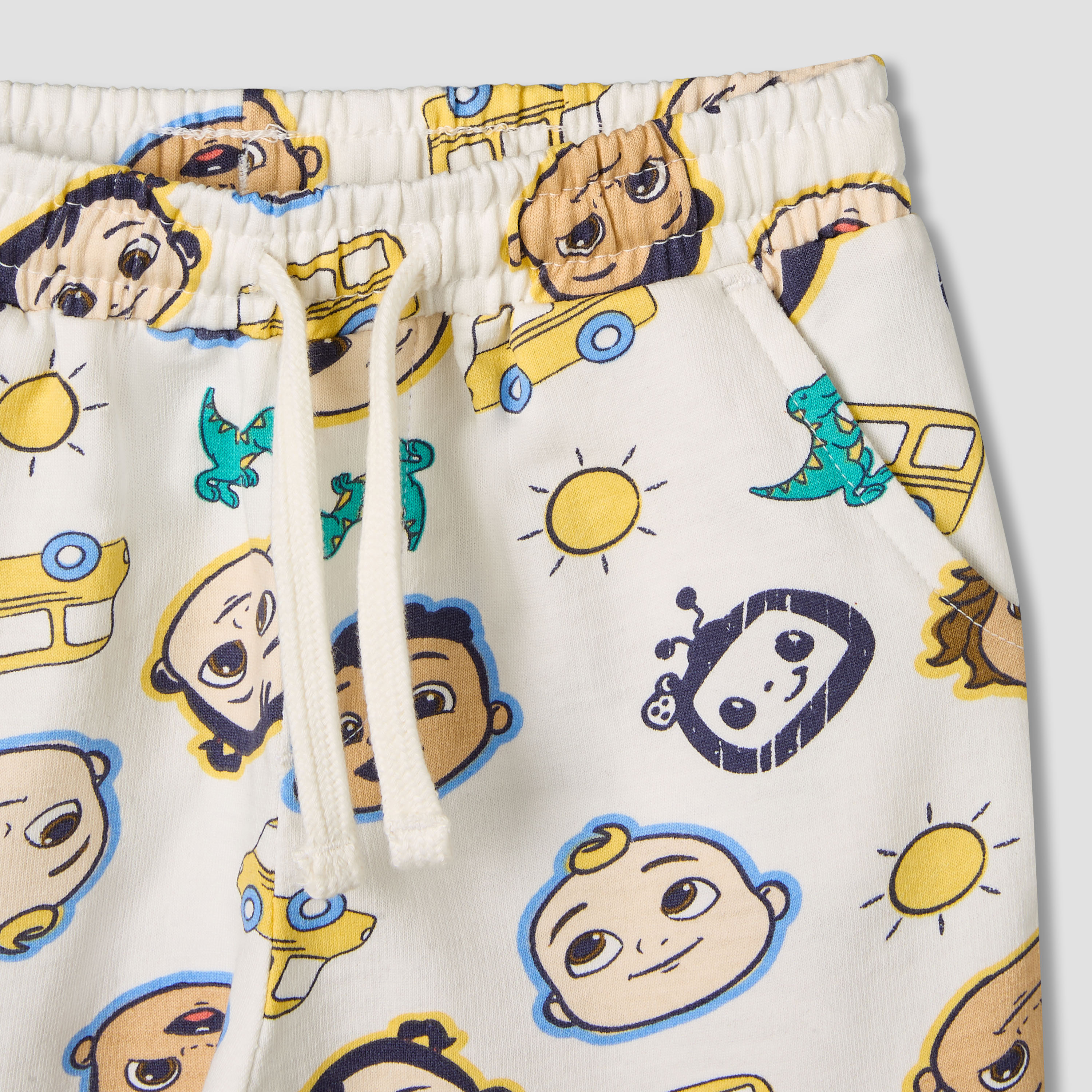 Crew Neck Short Sleeves T-shirt and Shorts Set with Cocomelon Print-baby-boys-clothing-setsandcoords-image-7