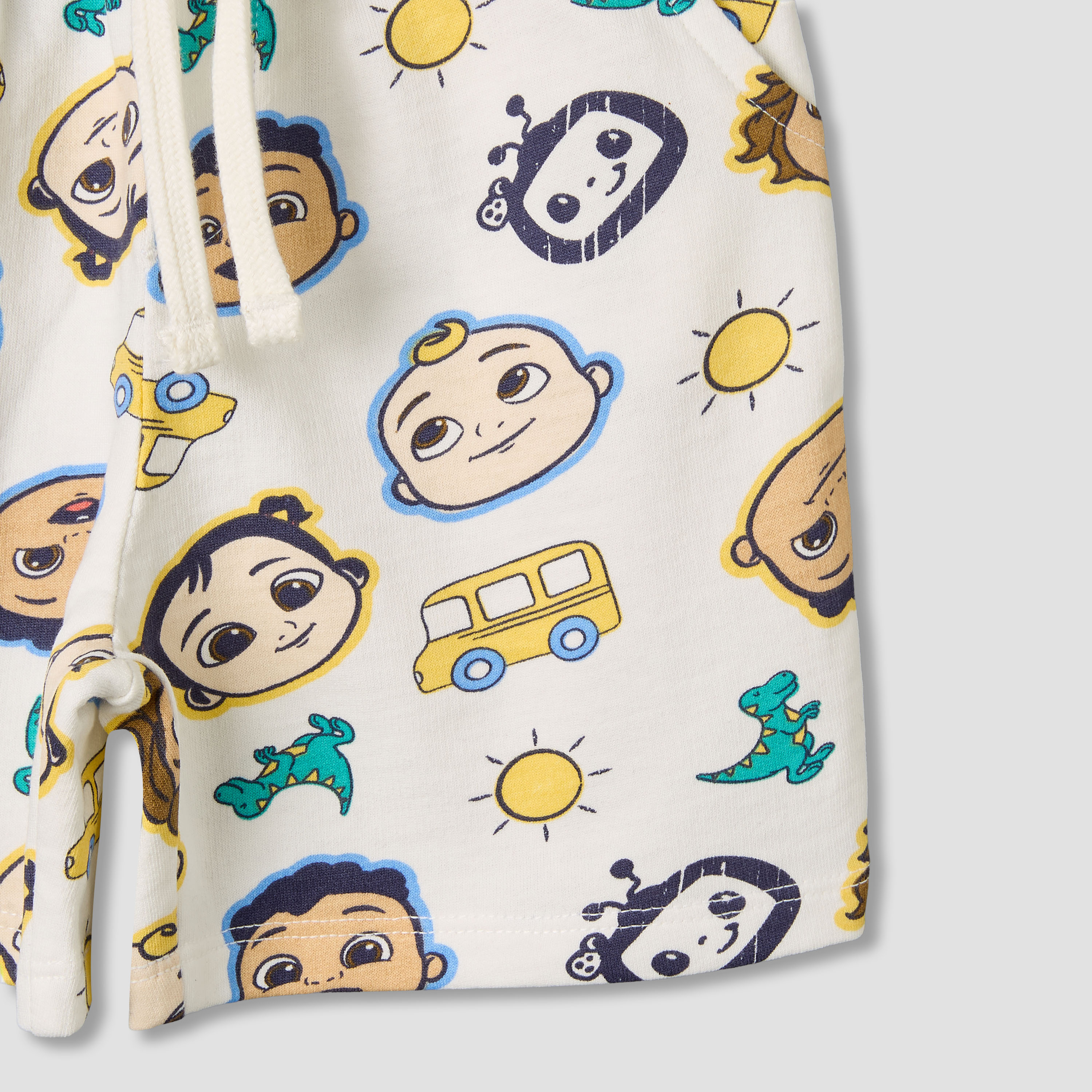 Crew Neck Short Sleeves T-shirt and Shorts Set with Cocomelon Print-baby-boys-clothing-setsandcoords-image-8