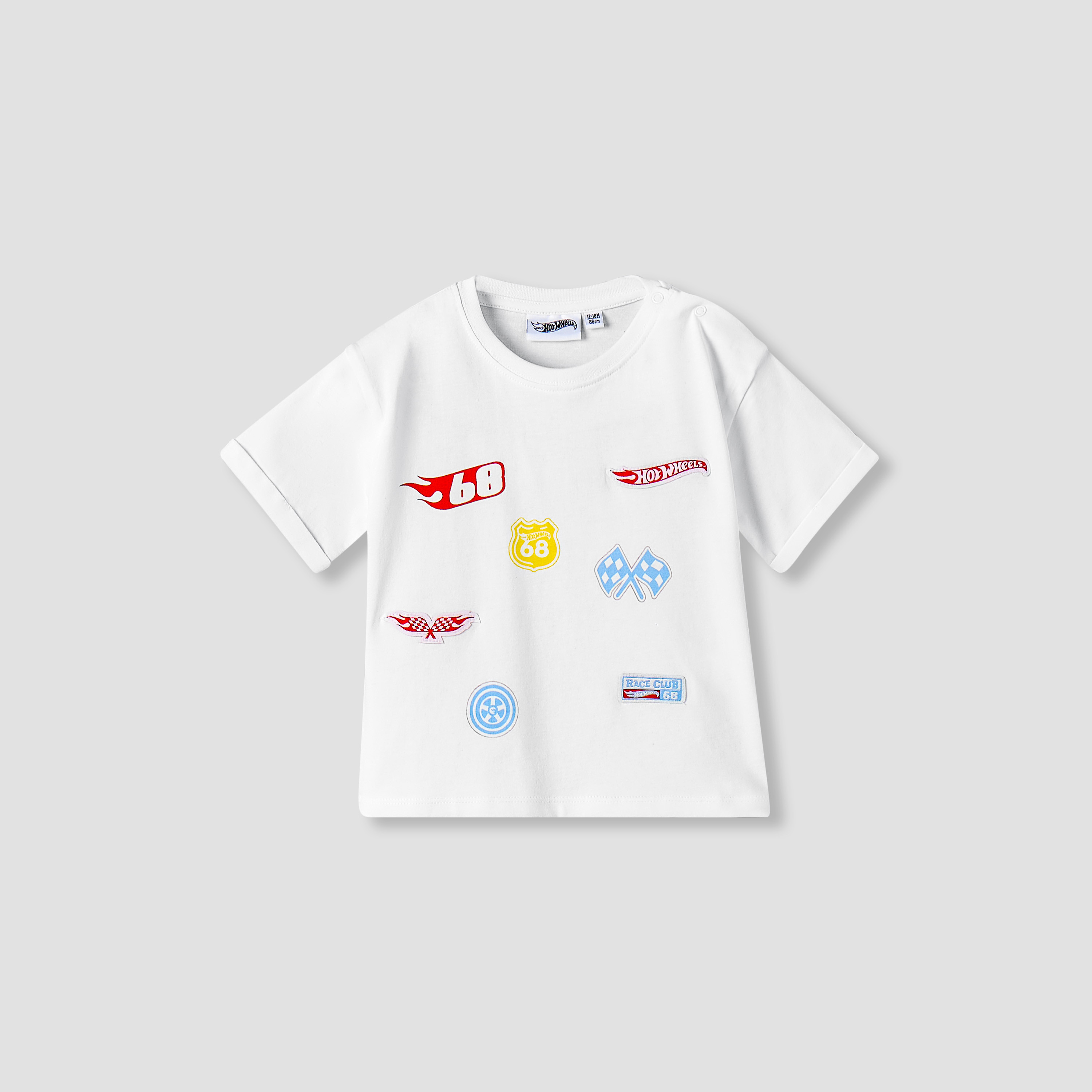 Crew Neck T-shirt and Shorts Set with Hot Wheels Print-baby-boys-clothing-setsandcoords-image-3